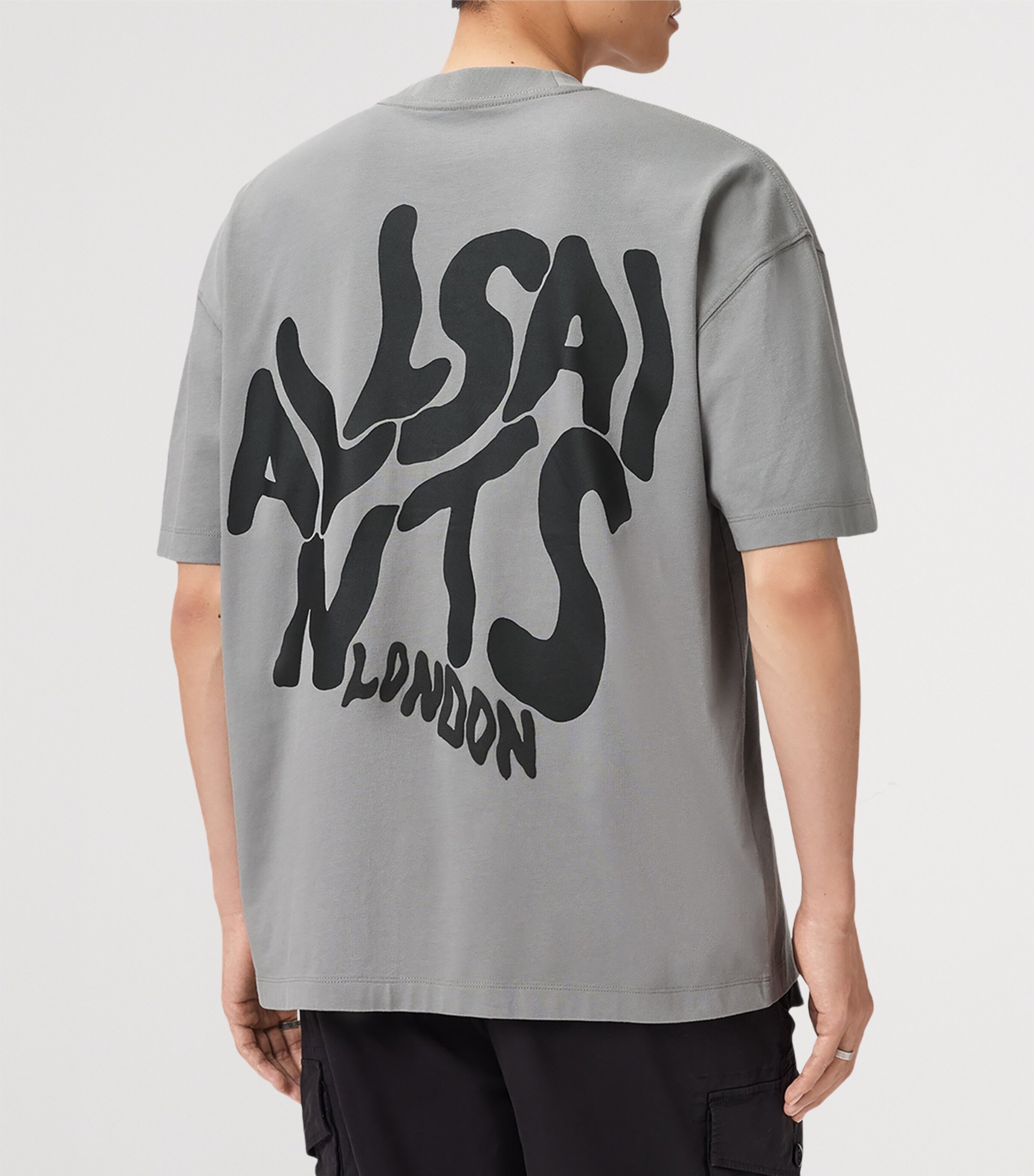AllSaints Mens Organic Cotton Orlando T-Shirt March Grey Image 7