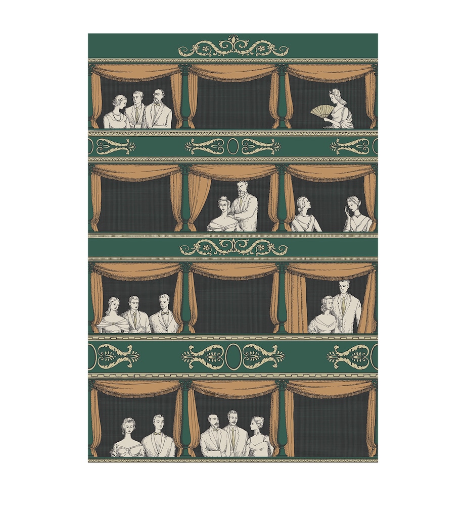 x Fornasetti Teatro Wallpaper Roll RACING GREEN Image 1