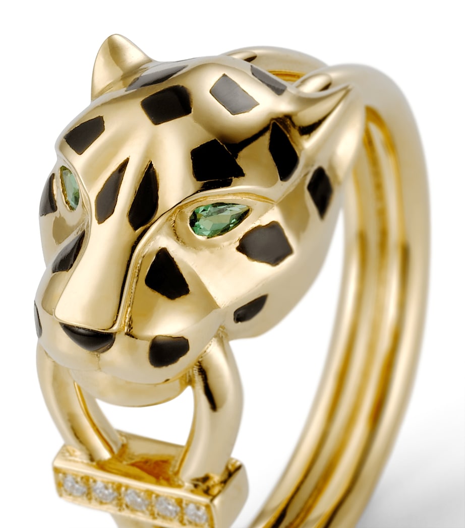 Yellow Gold, Diamond and Tsavorite Panthère de Cartier Ring MULTI Image 3