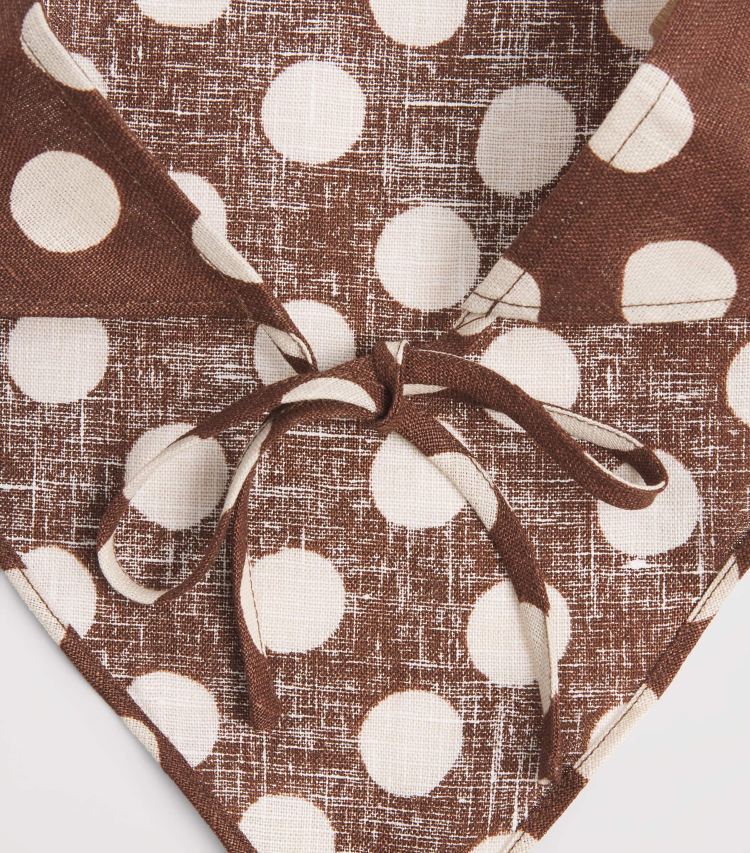 Faithfull the Brand Linen Polka-Dot Simona Head Scarf Cioccolato Dot Image 4