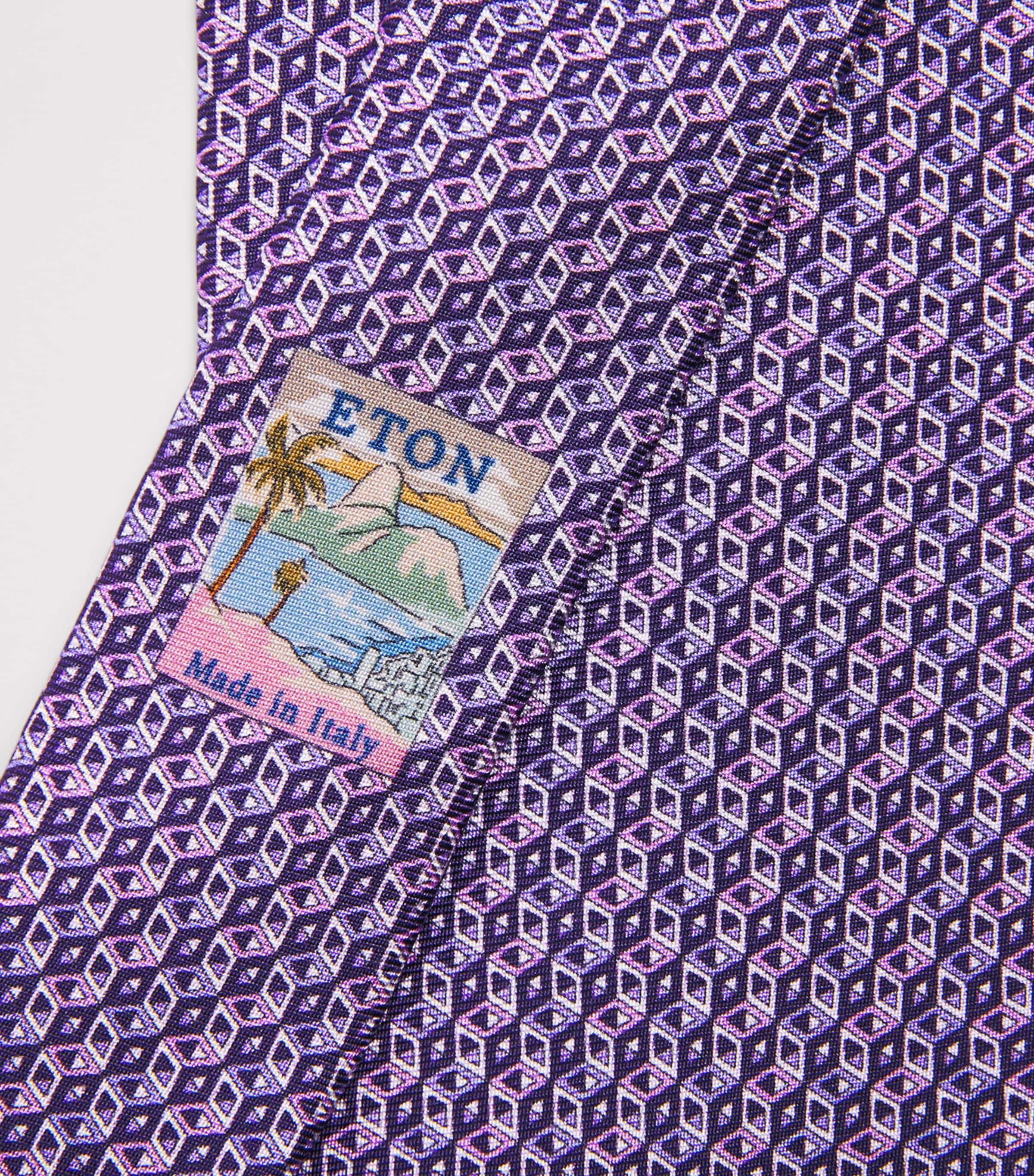 Silk Geometric Tie MID PURPLE Image 3