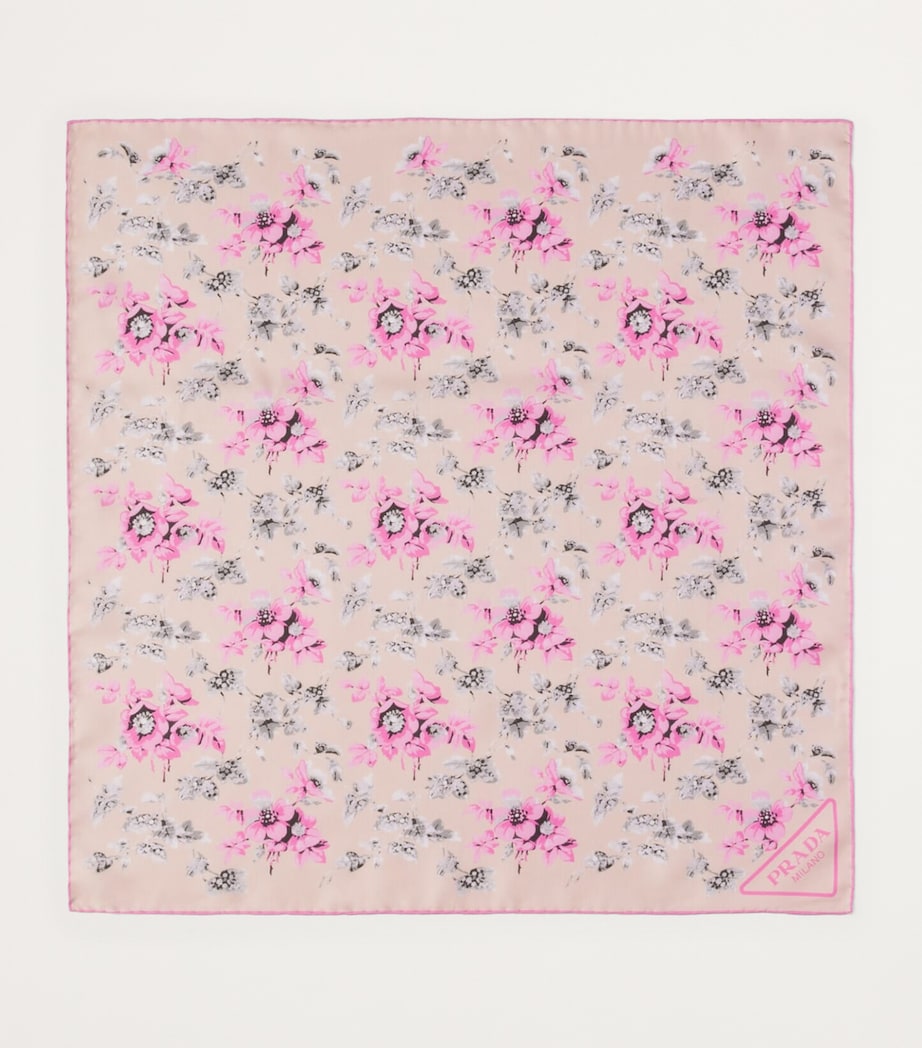 Prada Silk Floral Square Scarf Image 2