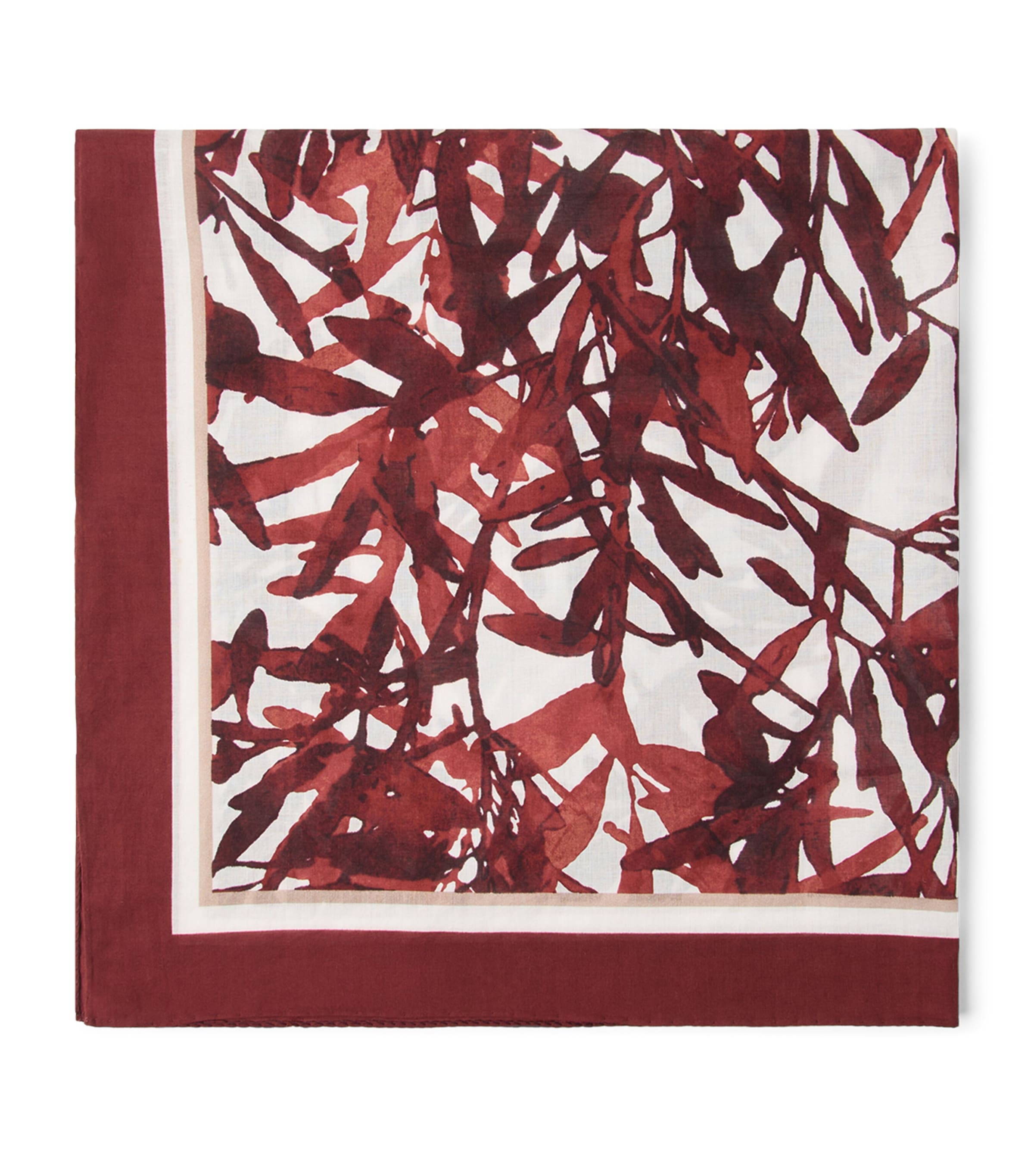 Brunello Cucinelli Herbarium Print Foulard In White