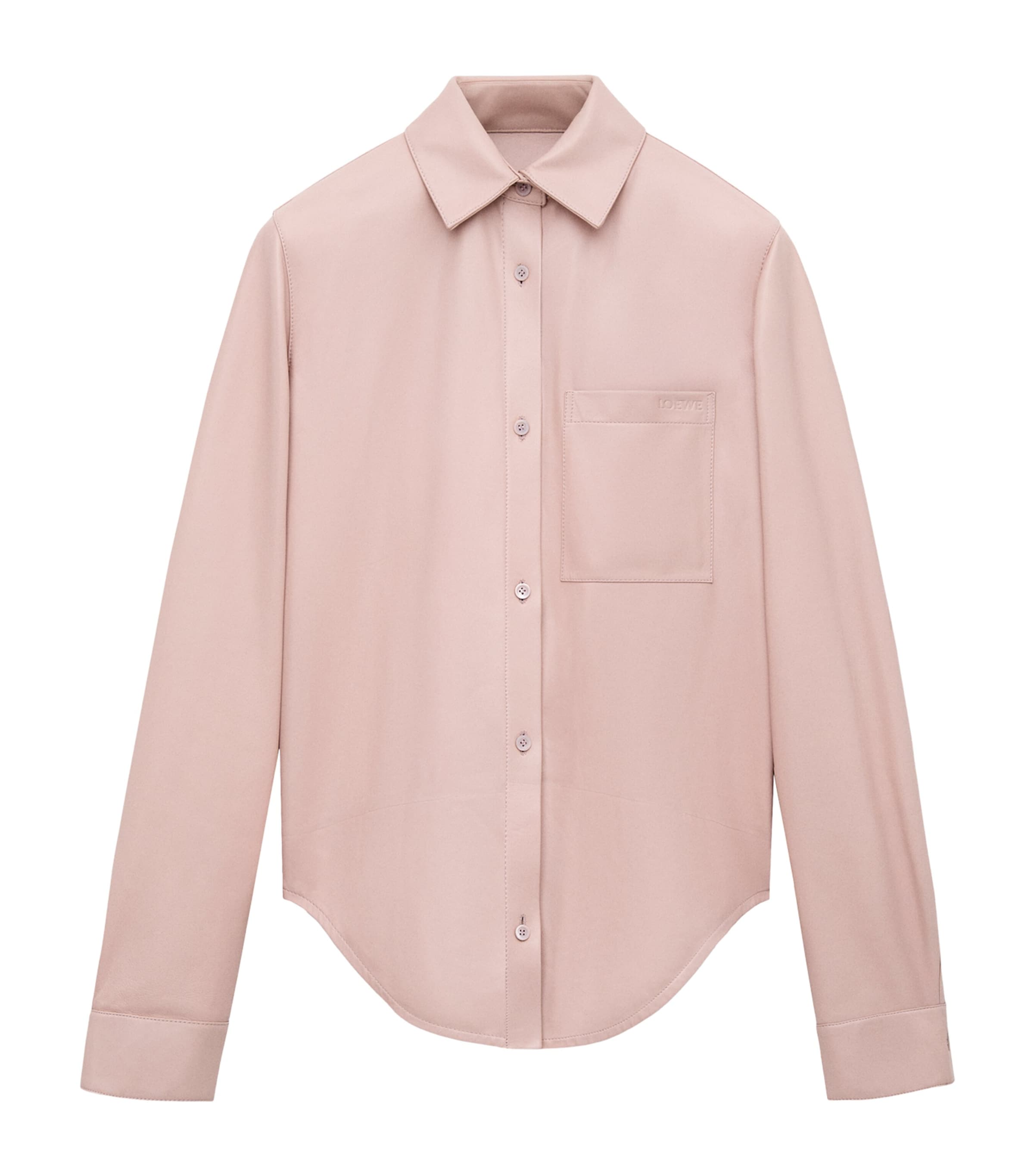 LOEWE Womens x Paula's Ibiza Leather Logo Shirt Light Pink Image 1