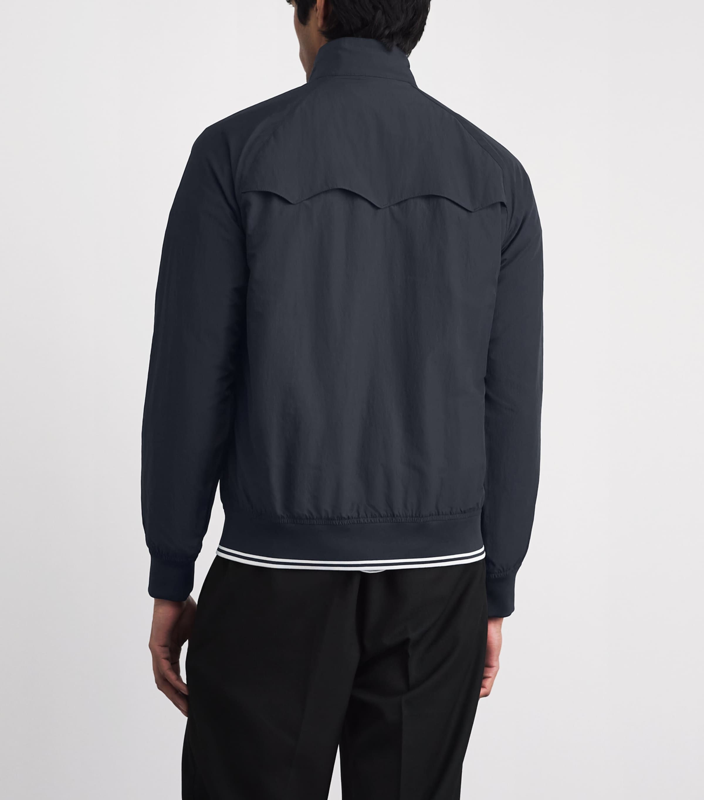 Fred Perry Navy Crinkle Harrington Jacket | Harrods US