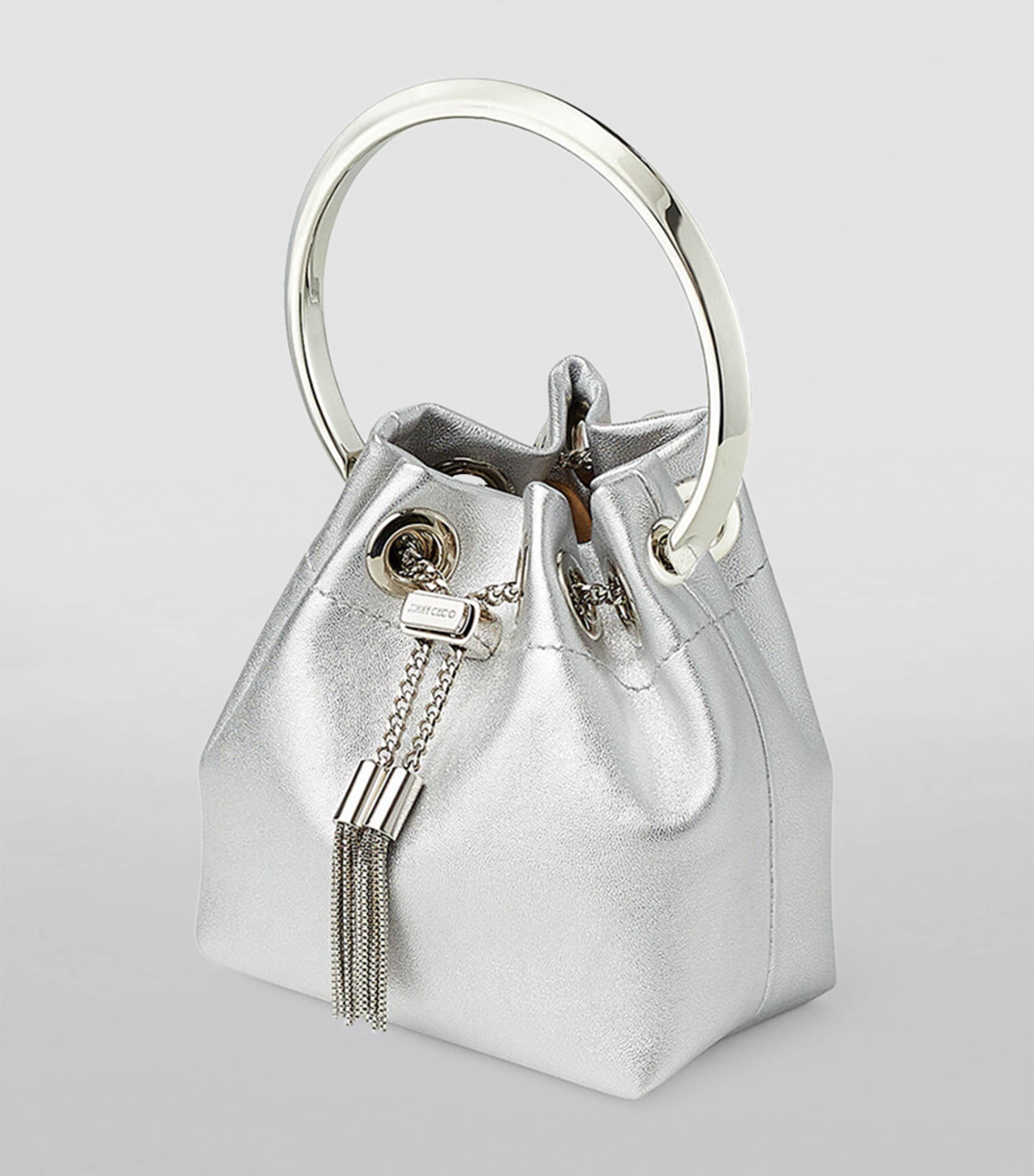 Jimmy Choo Micro Bon Bon Top-Handle Bag Silver Image 4