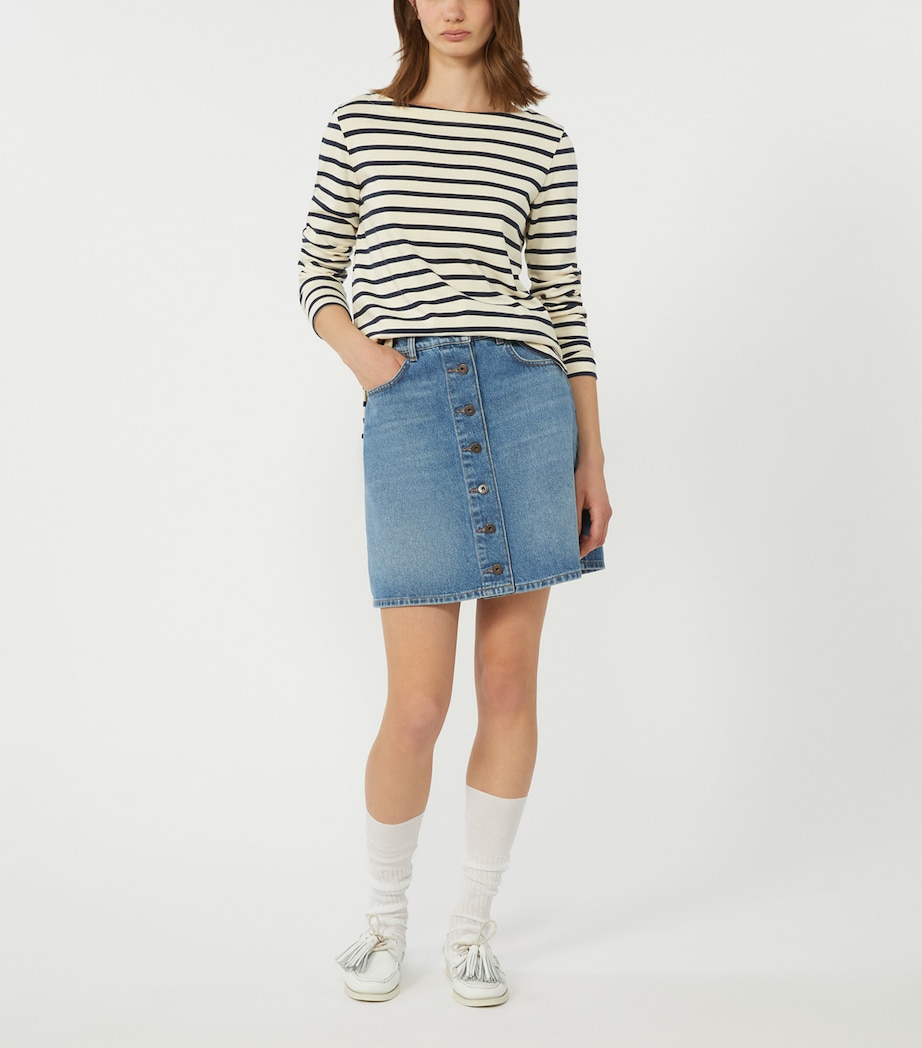 Cotton Stripe Sweater IVORY Image 4