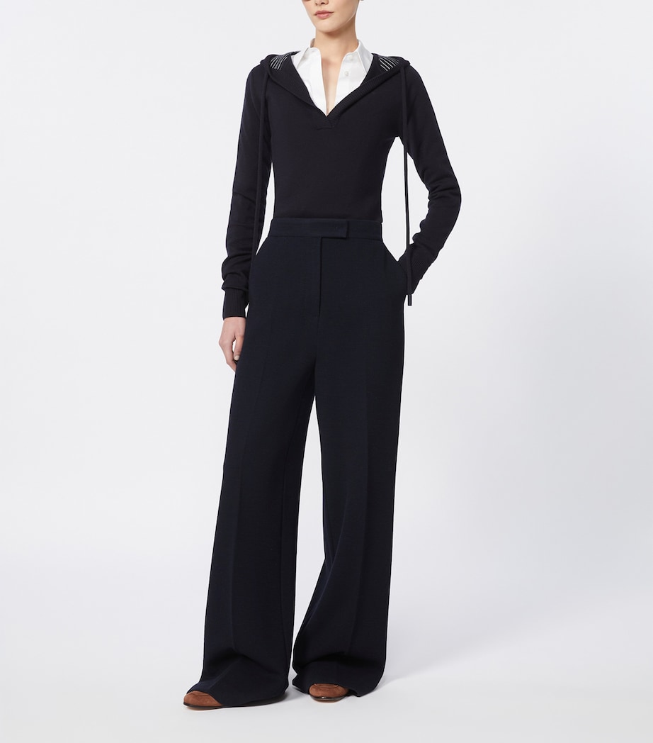 Wool Piqué Wide-Leg Trousers ULTRAMARINE Image 2