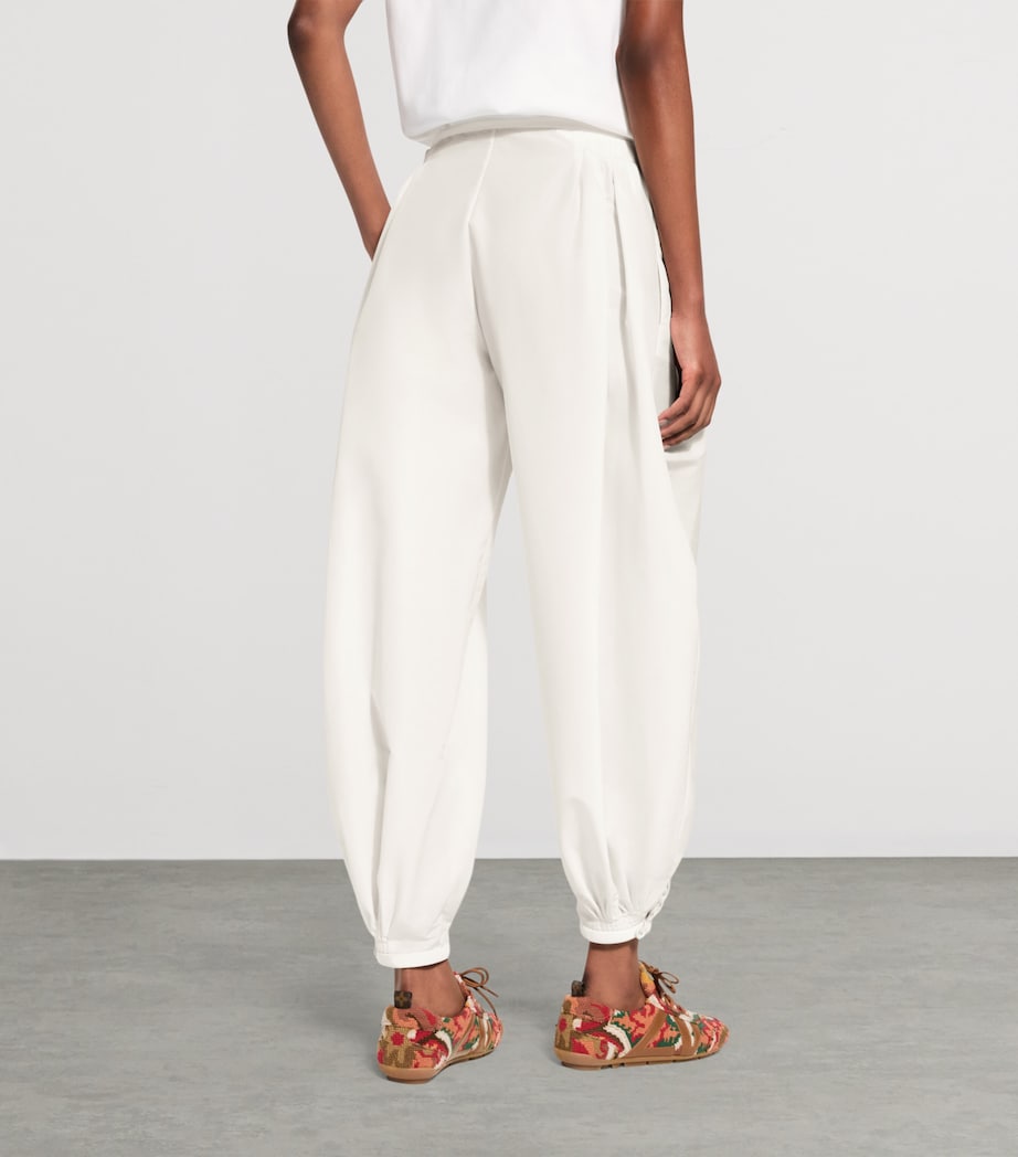 LOUIS VUITTON Womens Cotton Poplin Balloon Trousers Milk White Image 4