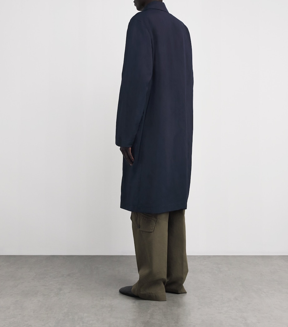 DRIES VAN NOTEN Mens Oversized Rinley Overcoat Navy Image 4