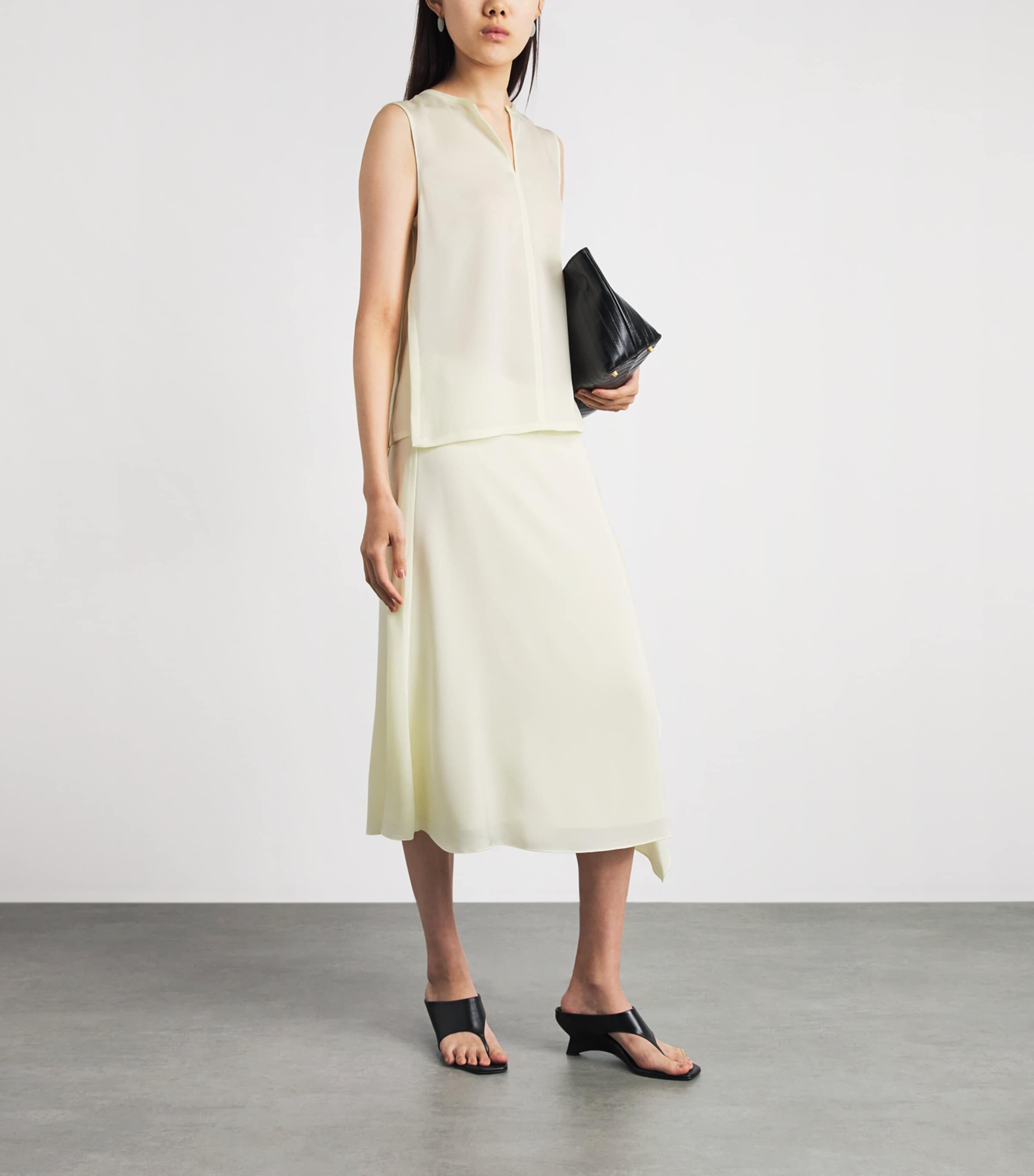 Theory Womens Split-Neck Shell Top Lemongrass Image 2