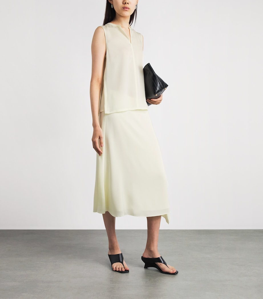 Theory Womens Split-Neck Shell Top Lemongrass Image 2