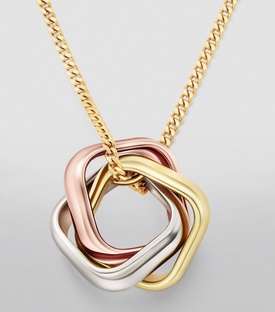 Mixed Gold and Diamond Trinity Necklace MIXED GOLD Image 10