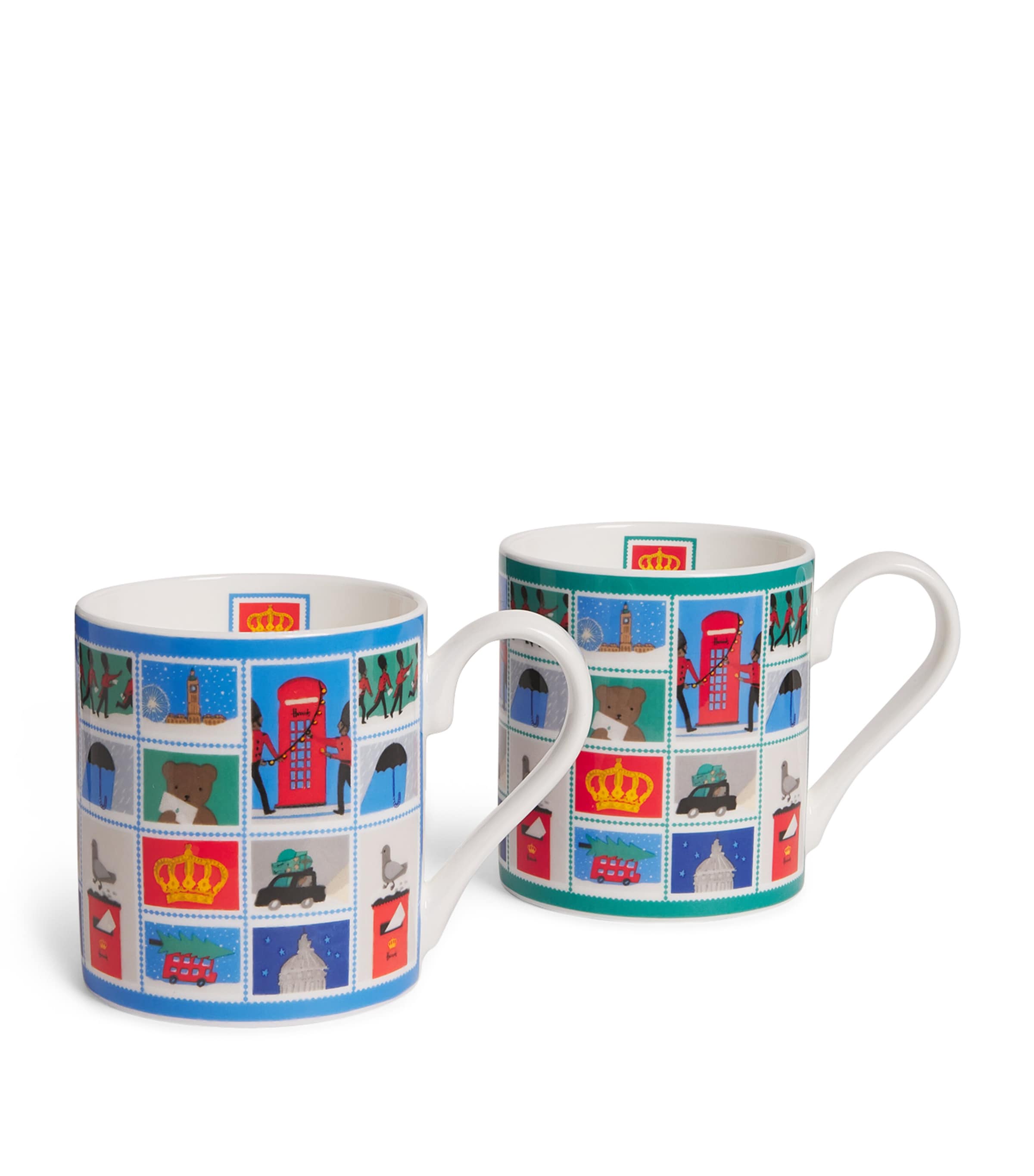 Harrods Set Of 2 Hot Chocolate Mugs In Blue