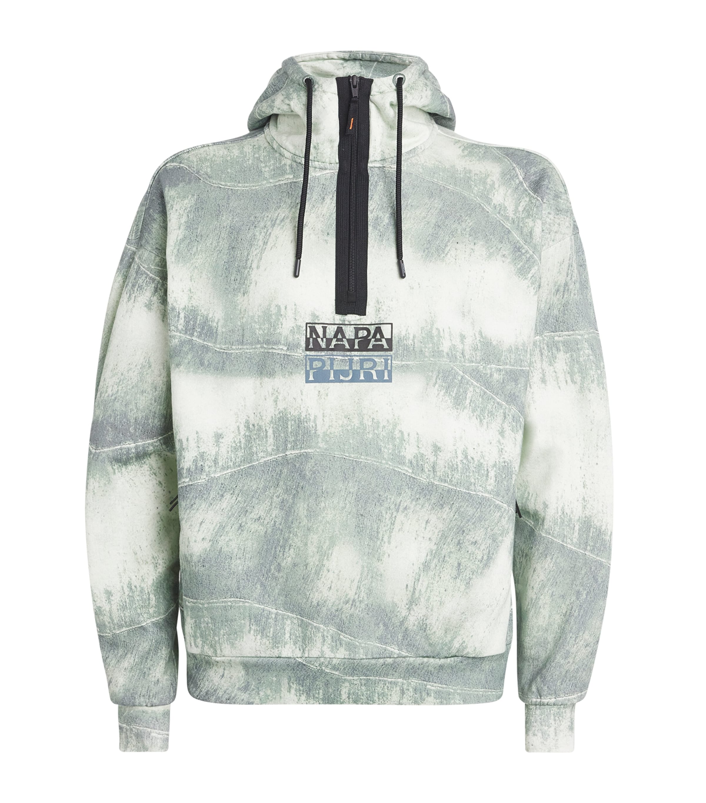 Napapijri Hooded Sweatshirt With Side Zip Pockets In Black