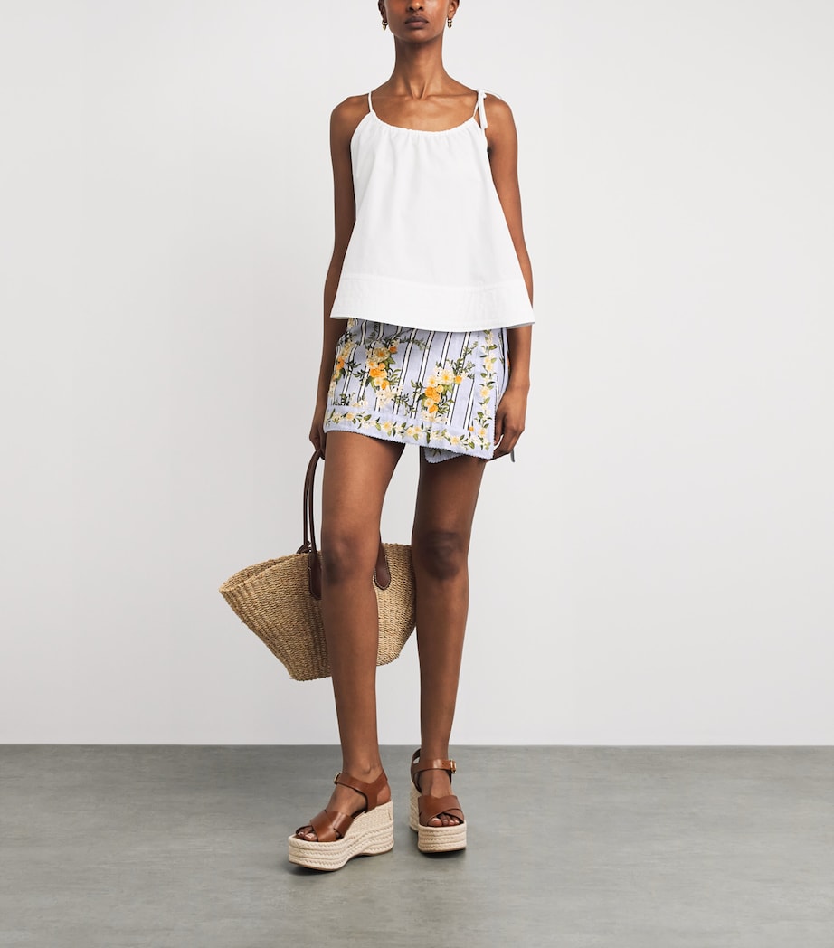 Agua By Agua Bendita Womens Linen Floral Luna Valle Mini Pareo Image 2
