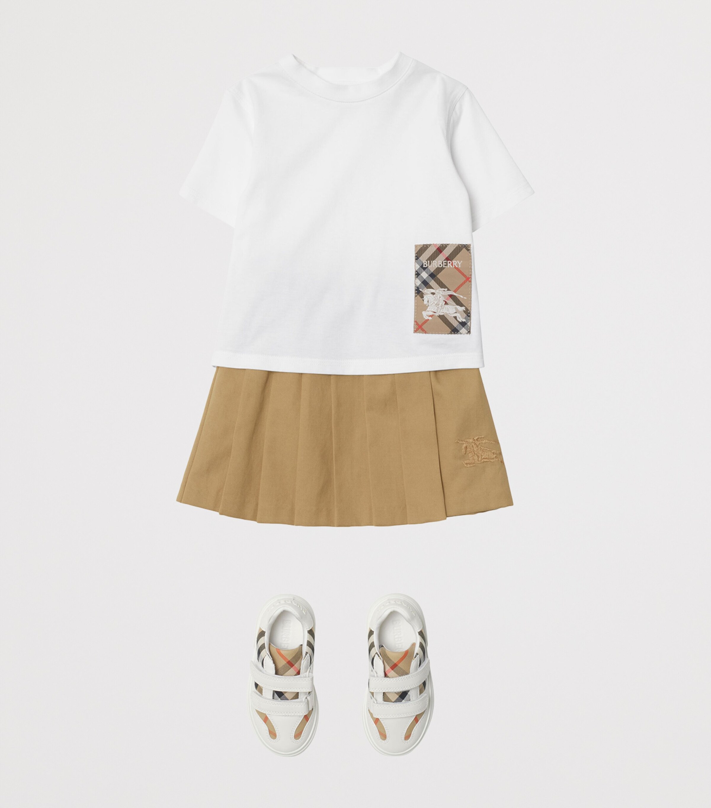 Cotton Check-Patch T-Shirt (6-24 Months) WHITE Image 4