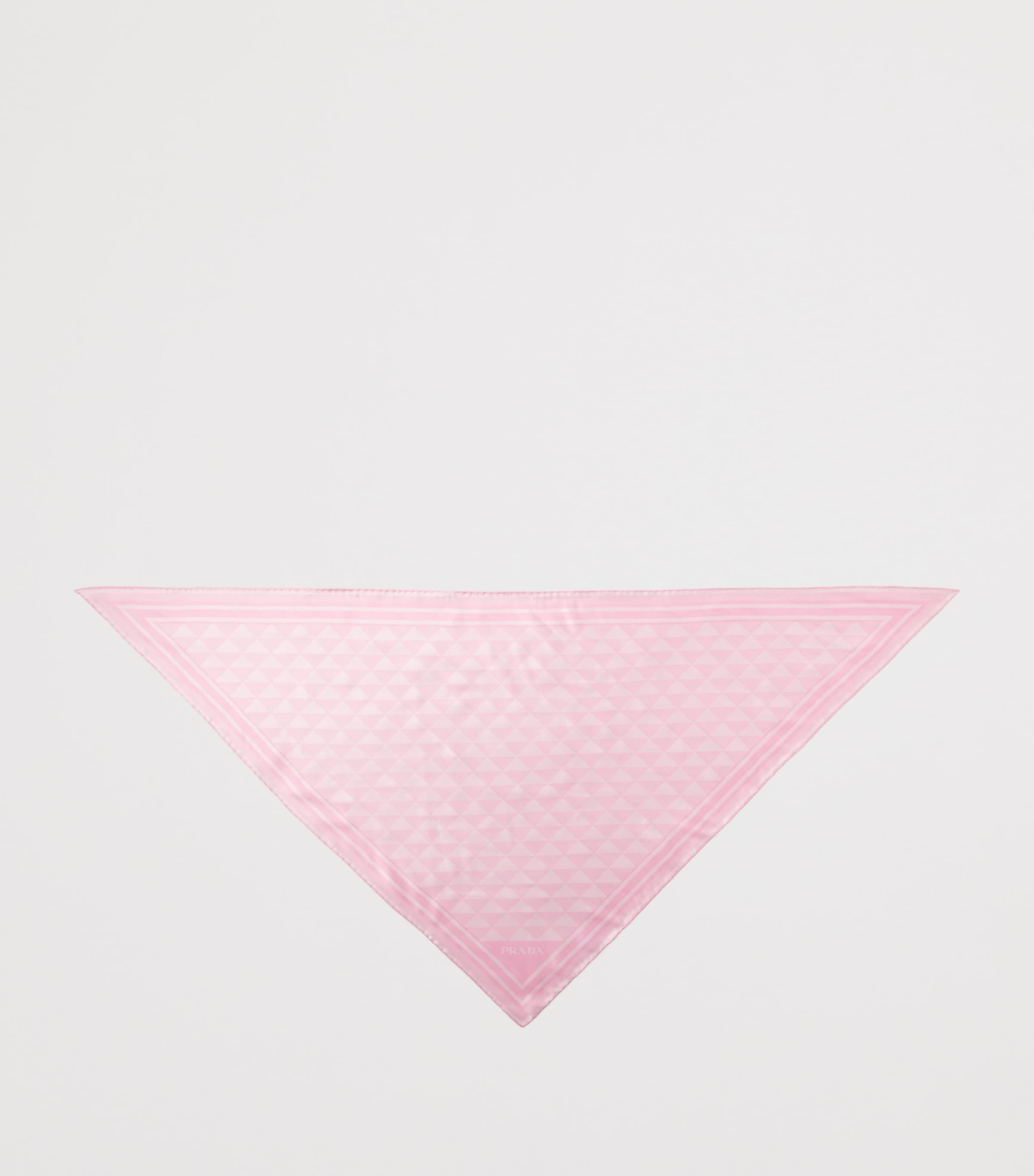 Prada Silk Printed Triangle Scarf Pink Image 2