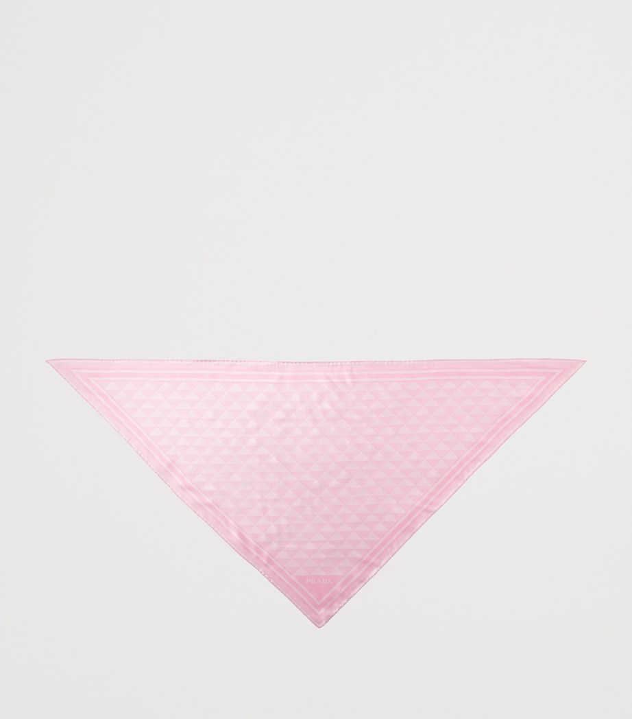 Prada Silk Printed Triangle Scarf Pink Image 2