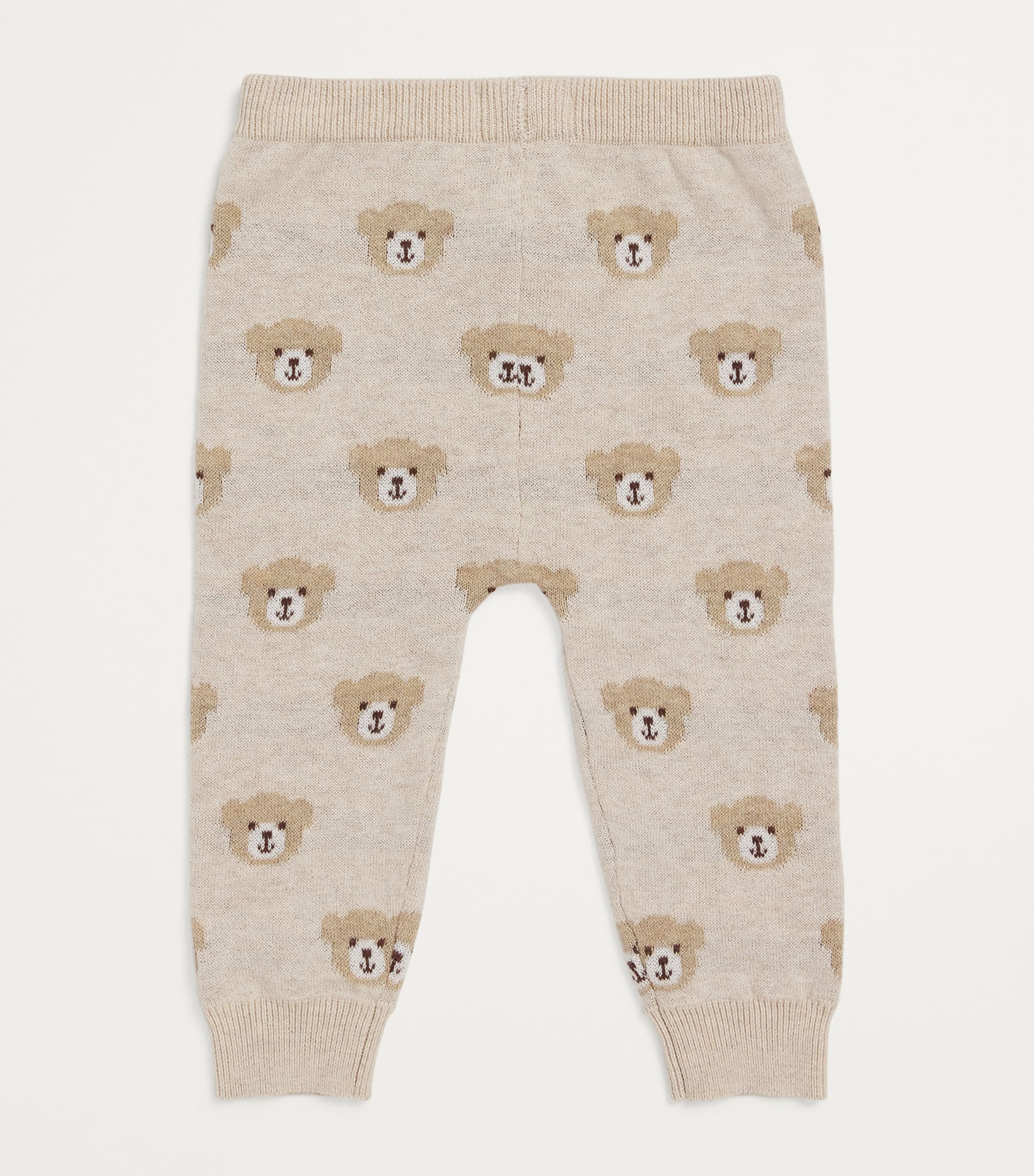 Harrods Organic Cotton Henry Bear Trousers (0-24 Months) Beige Image 2