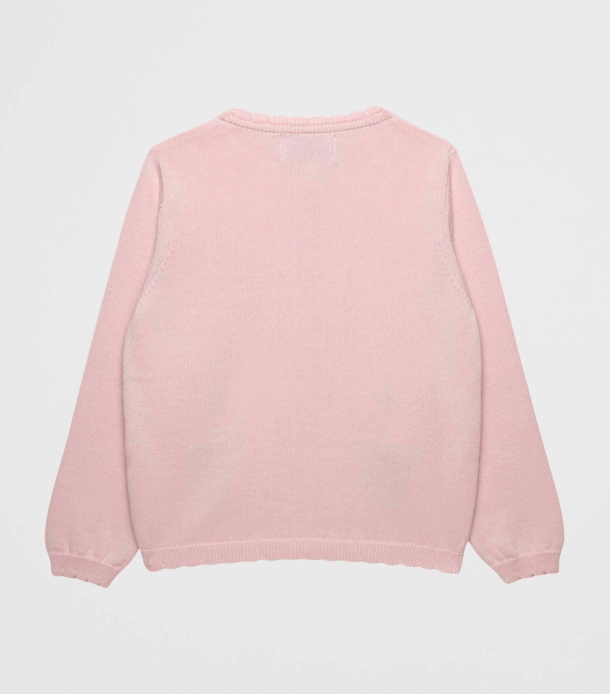 Trotters Cotton Ice Cream Intarsia Cardigan (2-5 Years) Pale Pink/winter Whi Image 2