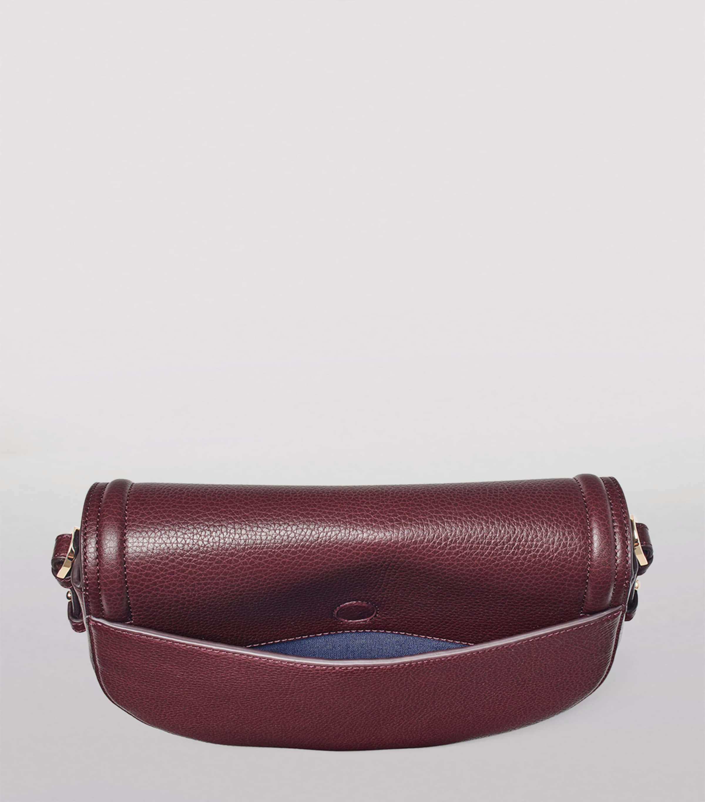 Leather Stella Cross-Body Satchel BURGUNDY Image 6