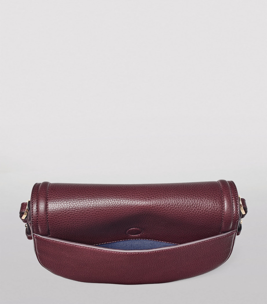 Leather Stella Cross-Body Satchel BURGUNDY Image 6