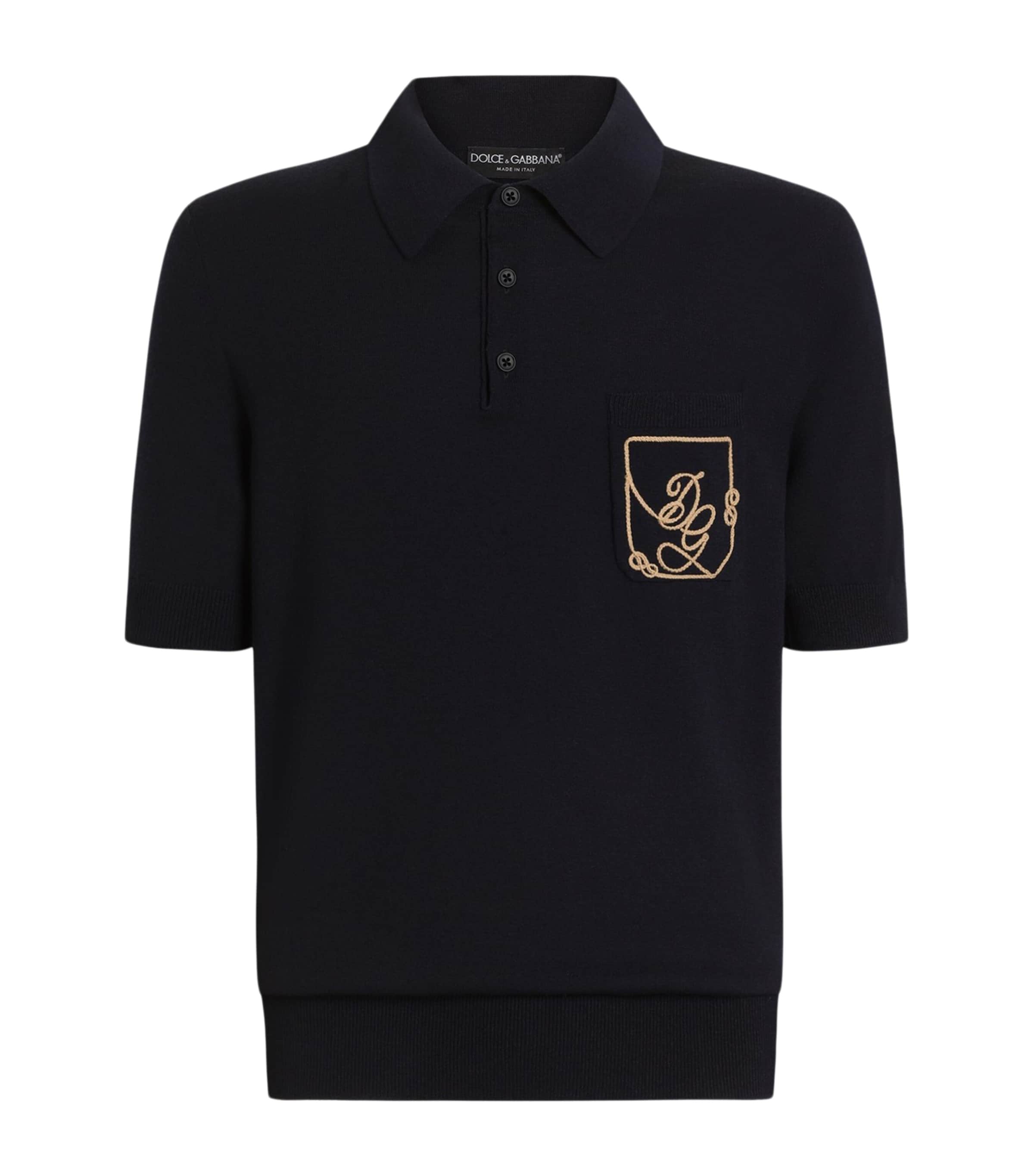 Dolce&Gabbana Multi Virgin Wool Polo Shirt | Harrods UK