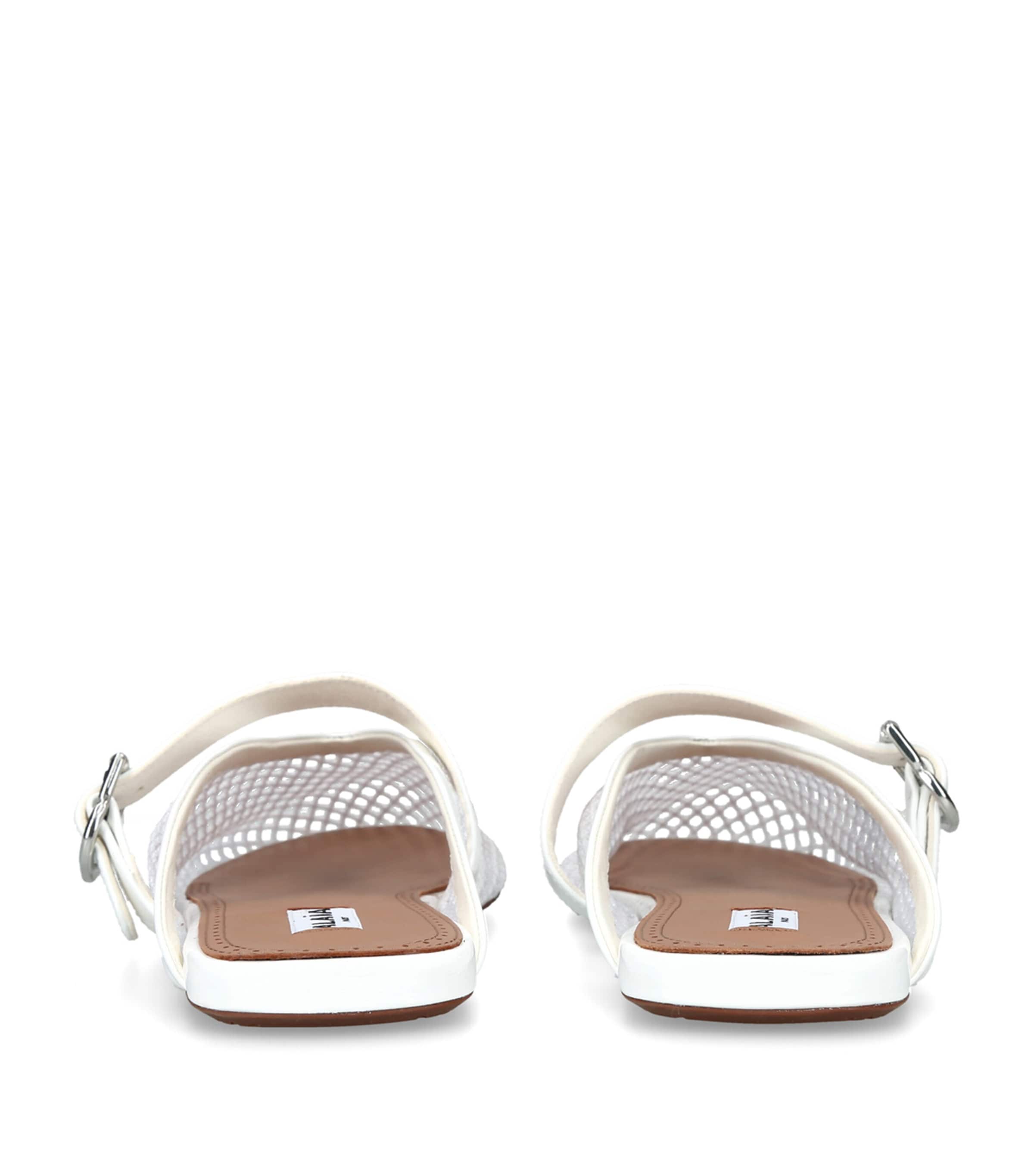 Alaïa Patent Leather Fishnet Mules White Image 2