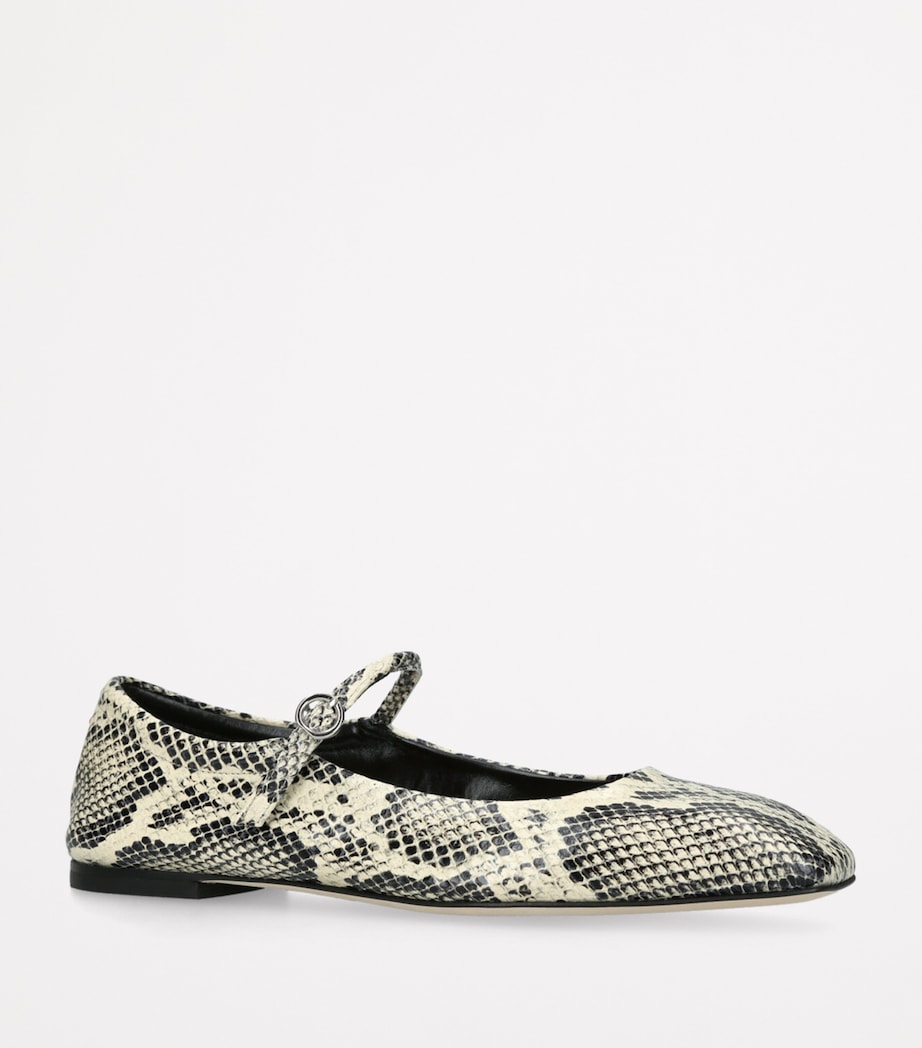Leather Snake Print Uma Mary Janes BLK/GREY Image 3