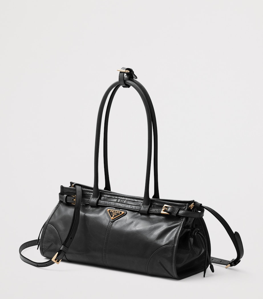 Prada Medium Leather Bonnie Shoulder Bag Black Image 5