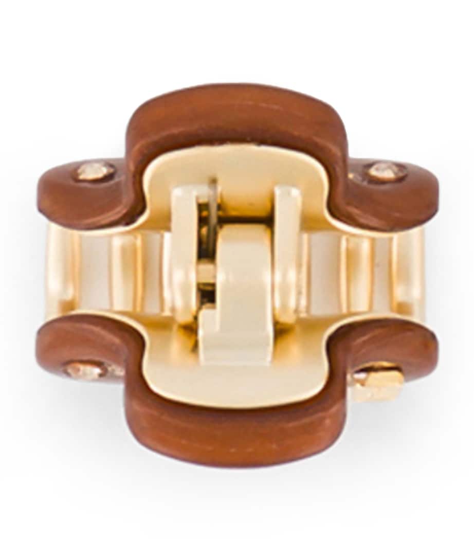 Alexandre de Paris Gold-Plated Mini Claw Hair Clip Pail Brun/or Image 3