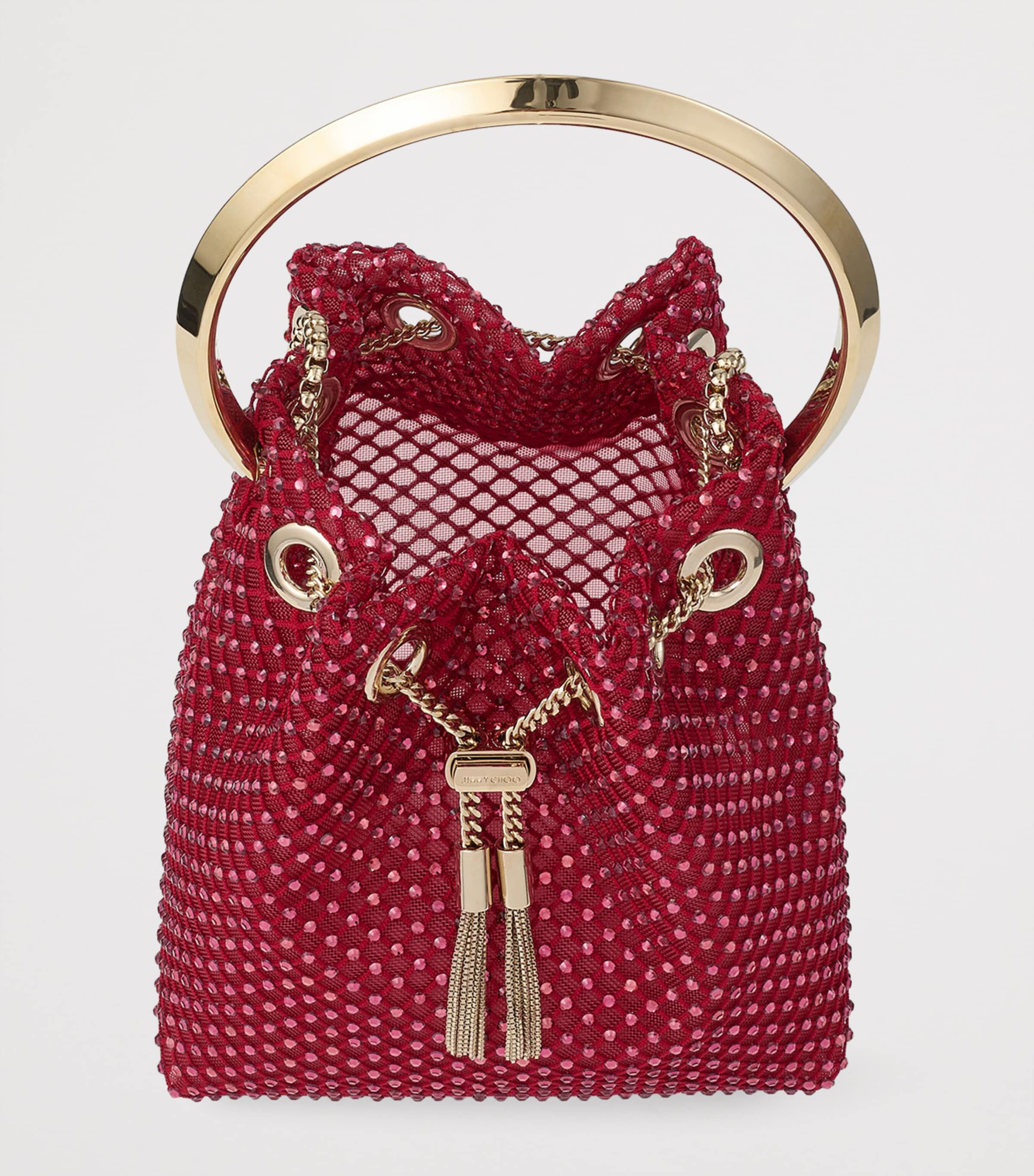 Embellished Bon Bon Top-Handle Bag RUBY RED/LIGHT GOLD Image 5