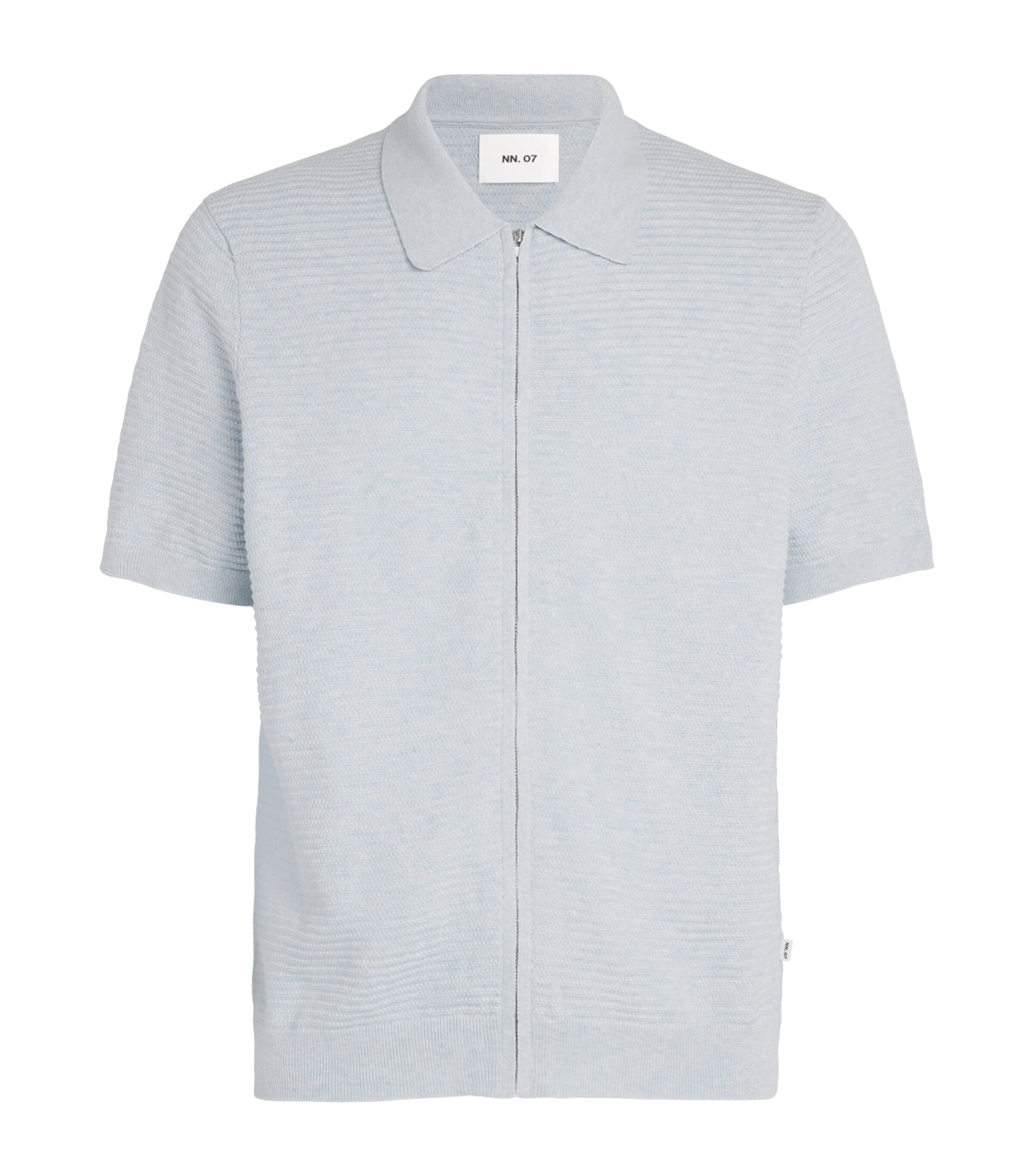 NN.07 Mens Organic Cotton Zip-Up Gustav Shirt Winter Sky Image 1