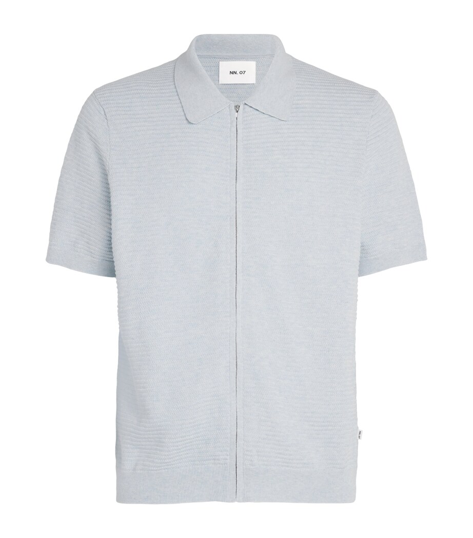 NN.07 Mens Organic Cotton Zip-Up Gustav Shirt Winter Sky Image 1