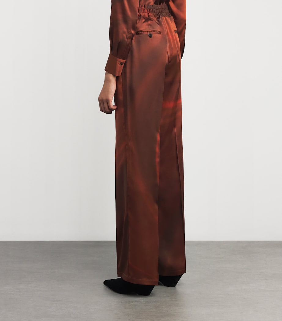 Silk Drawstring Trousers BROWN/RUST Image 4