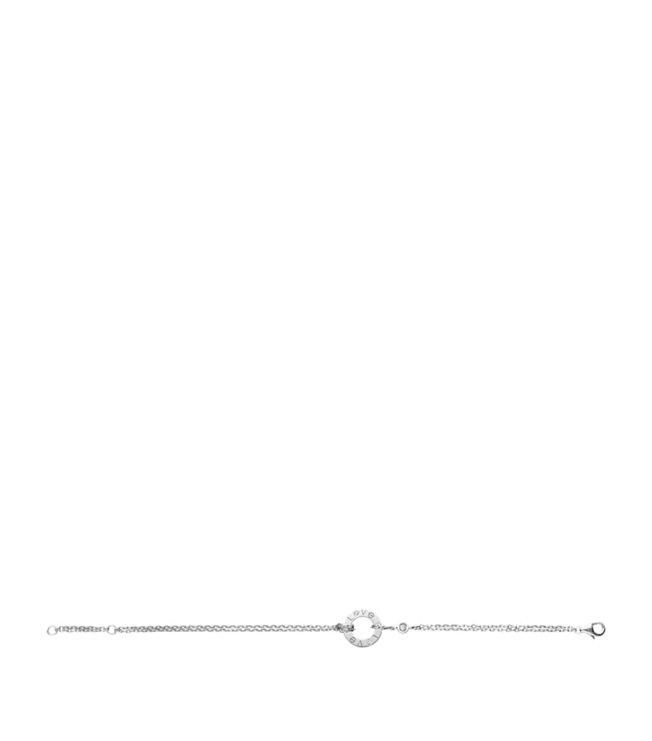 White Gold and Diamond LOVE Chain Bracelet WHITE GOLD Image 9