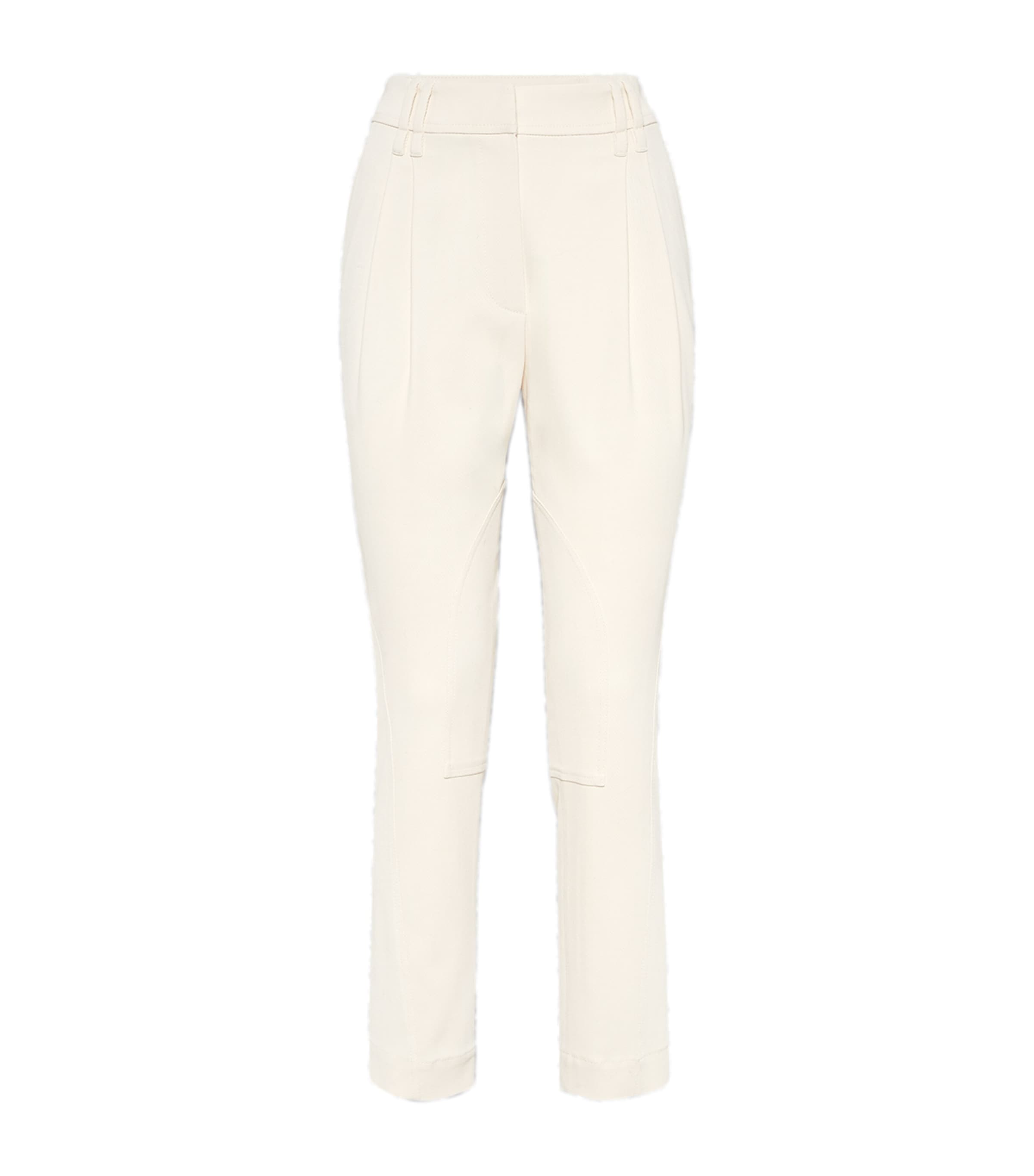 Brunello Cucinelli Tailored High-waist Pants With Subtle Pleats In White