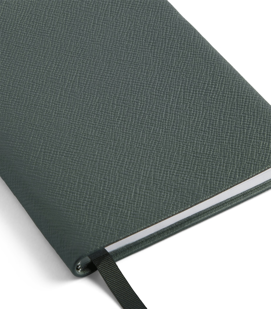 Smythson Leather Soho Notebook Slate Green Image 2