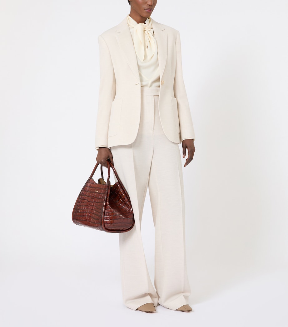 Silk Tie-Neck Blouse IVORY Image 4