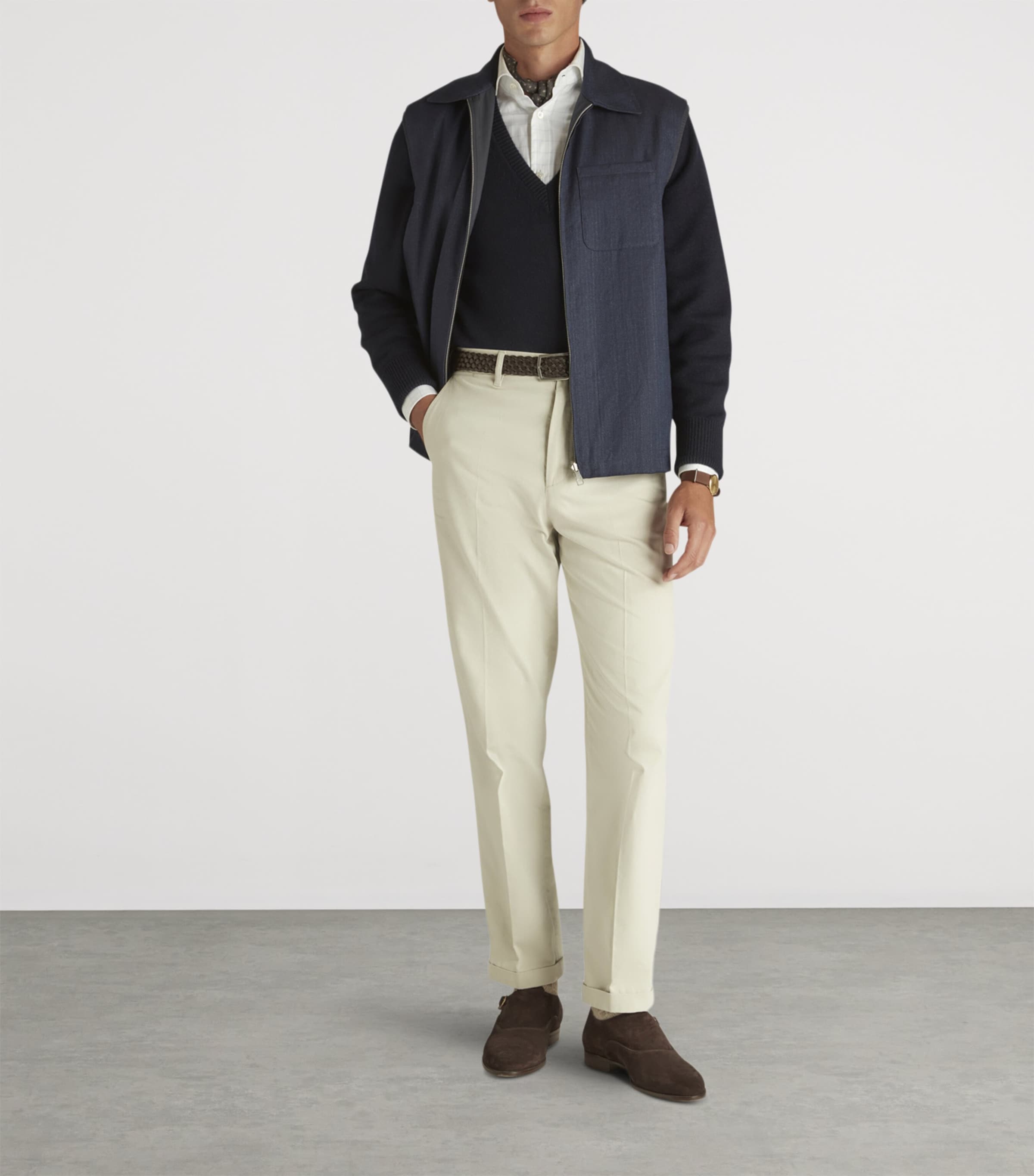 Linen Reversible Gilet 410NAVY Image 3