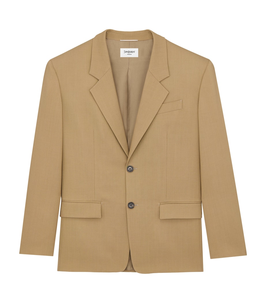 Saint Laurent Mens Wool-Mohair Single-Breasted Blazer Image 1