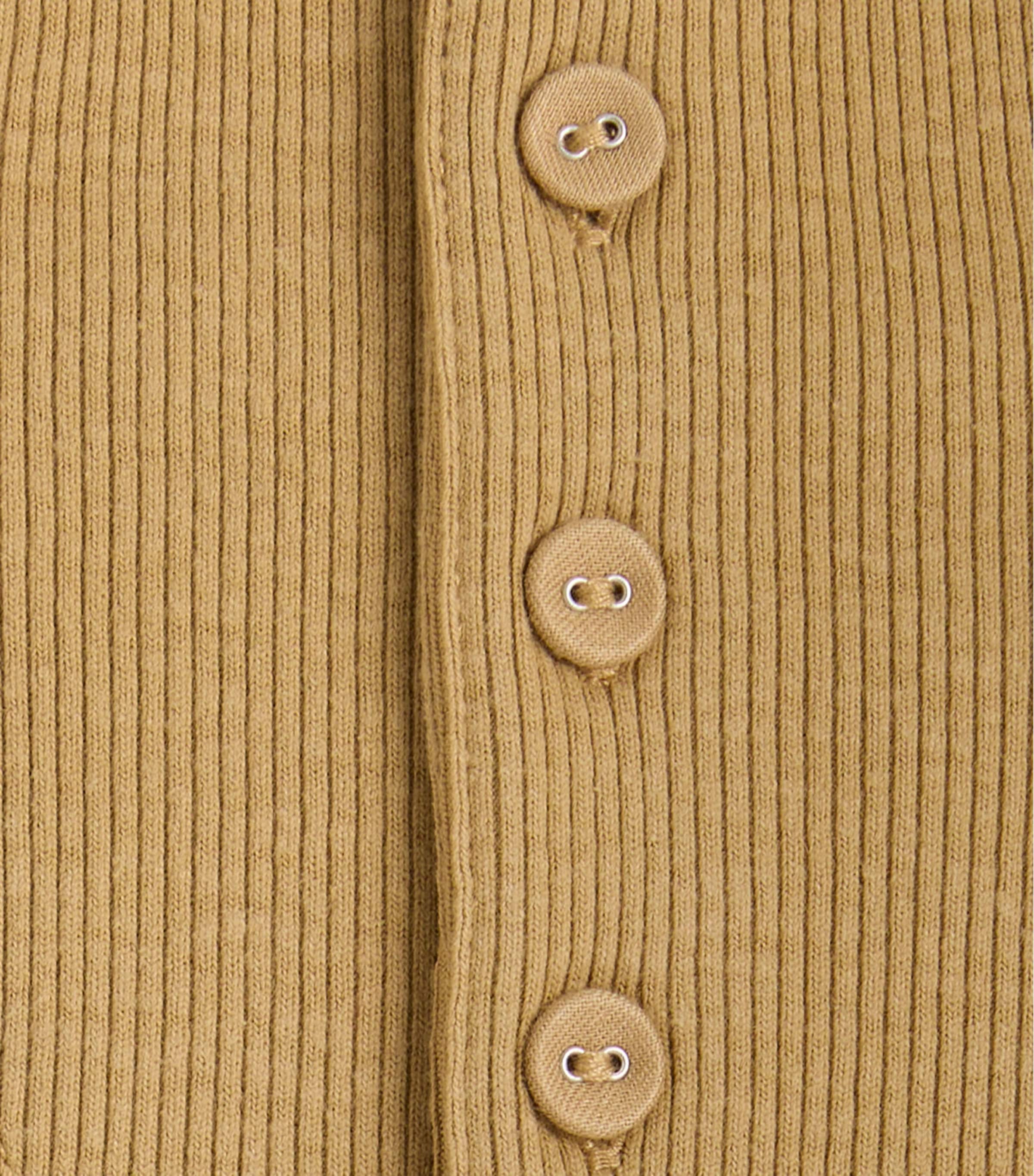 Ralph Lauren Kids Quarter-Button Sweatshirt (7-14 Years) Camel Image 2