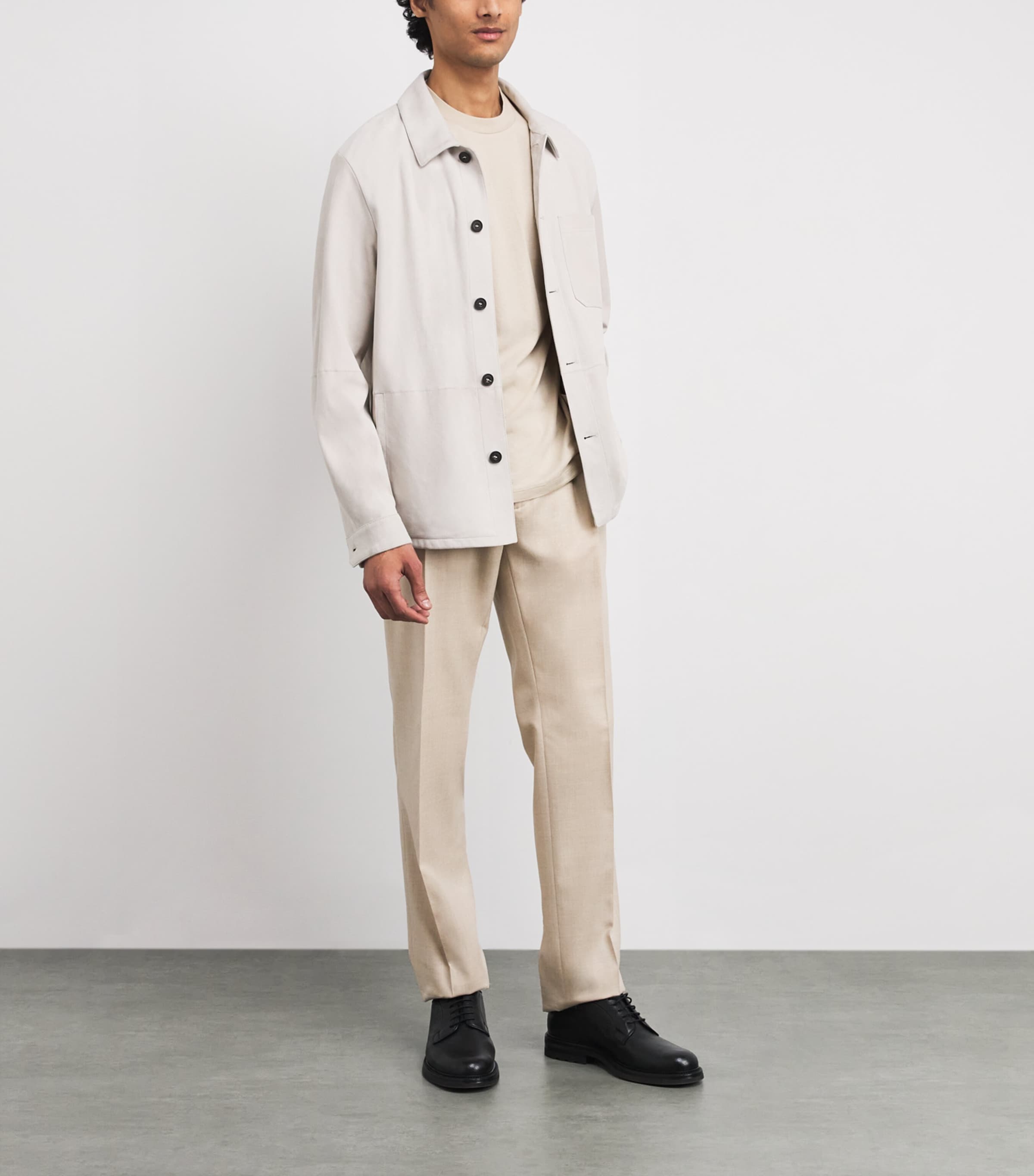 Cotton Crew-Neck T-Shirt C99 LIGHT BEIGE Image 2