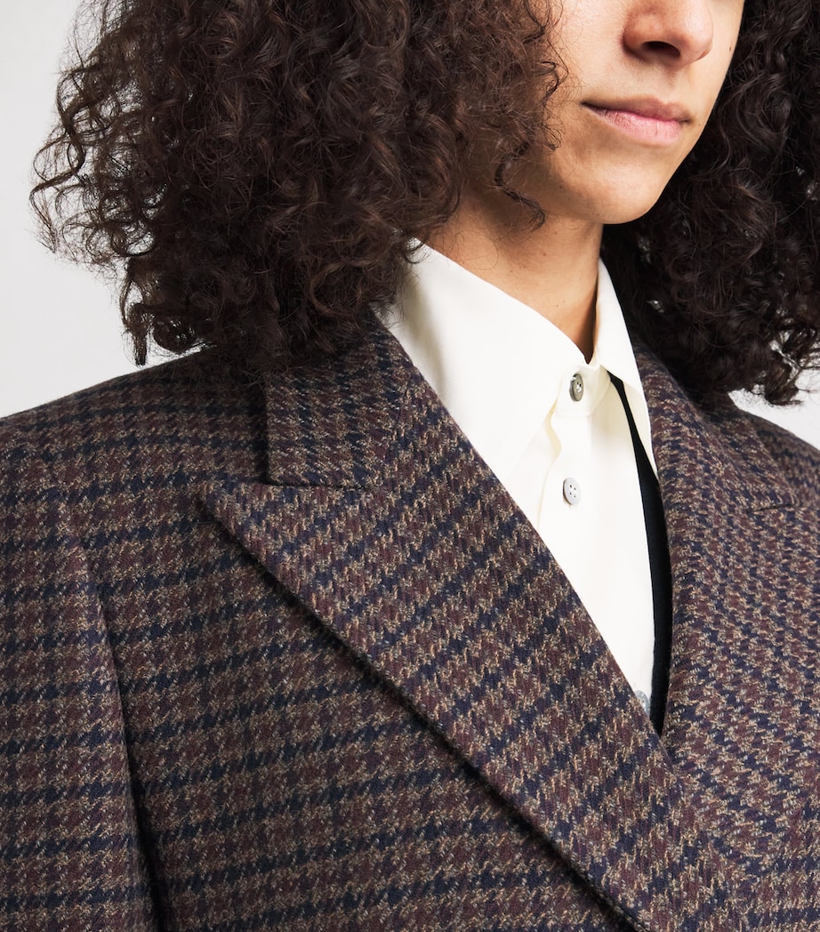 Houndstooth Mikado Anyway Coat 0001 BROWN Image 6