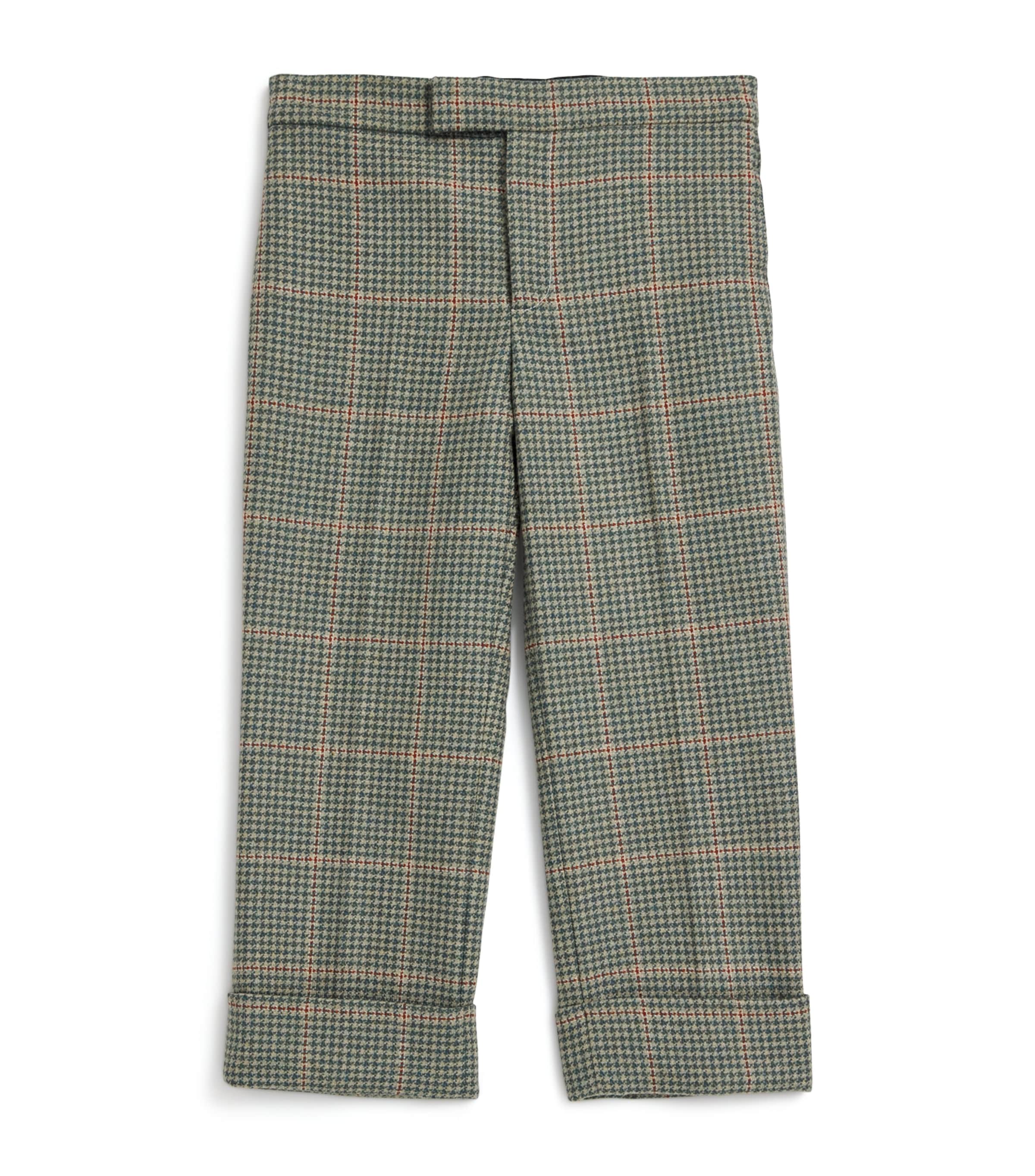 Tweed Herringbone Trousers (2-12 Years) GREEN Image 1