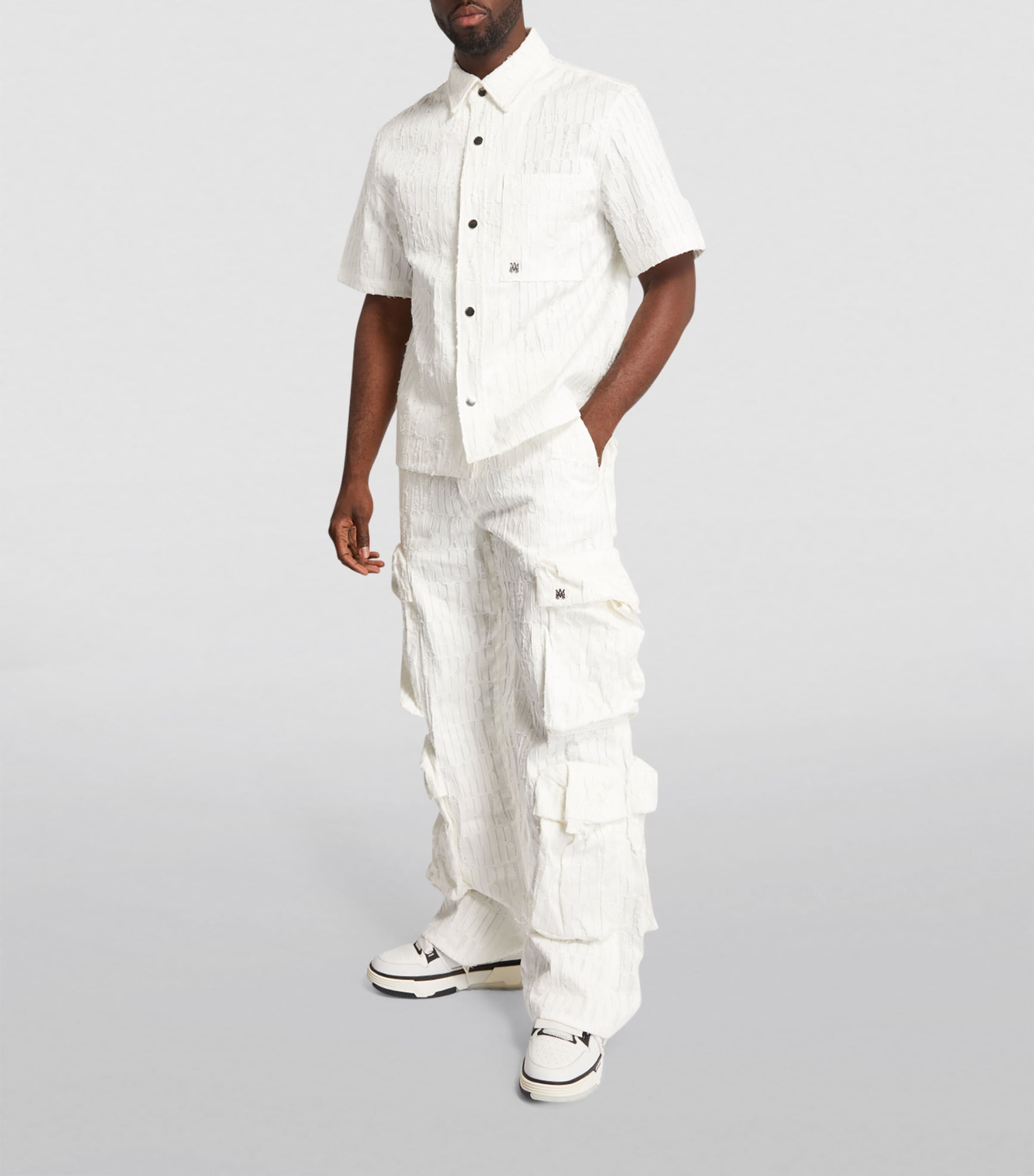 Leather MA-1 Sneakers 111-WHITE/BLACK Image 5