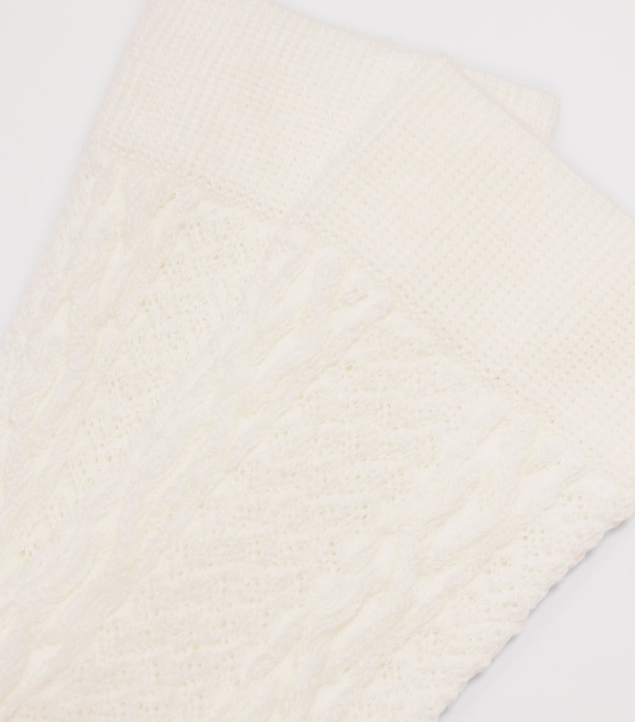Falke Womens Virgin Wool-Blend Declivity Knee-High Socks Off White Image 2