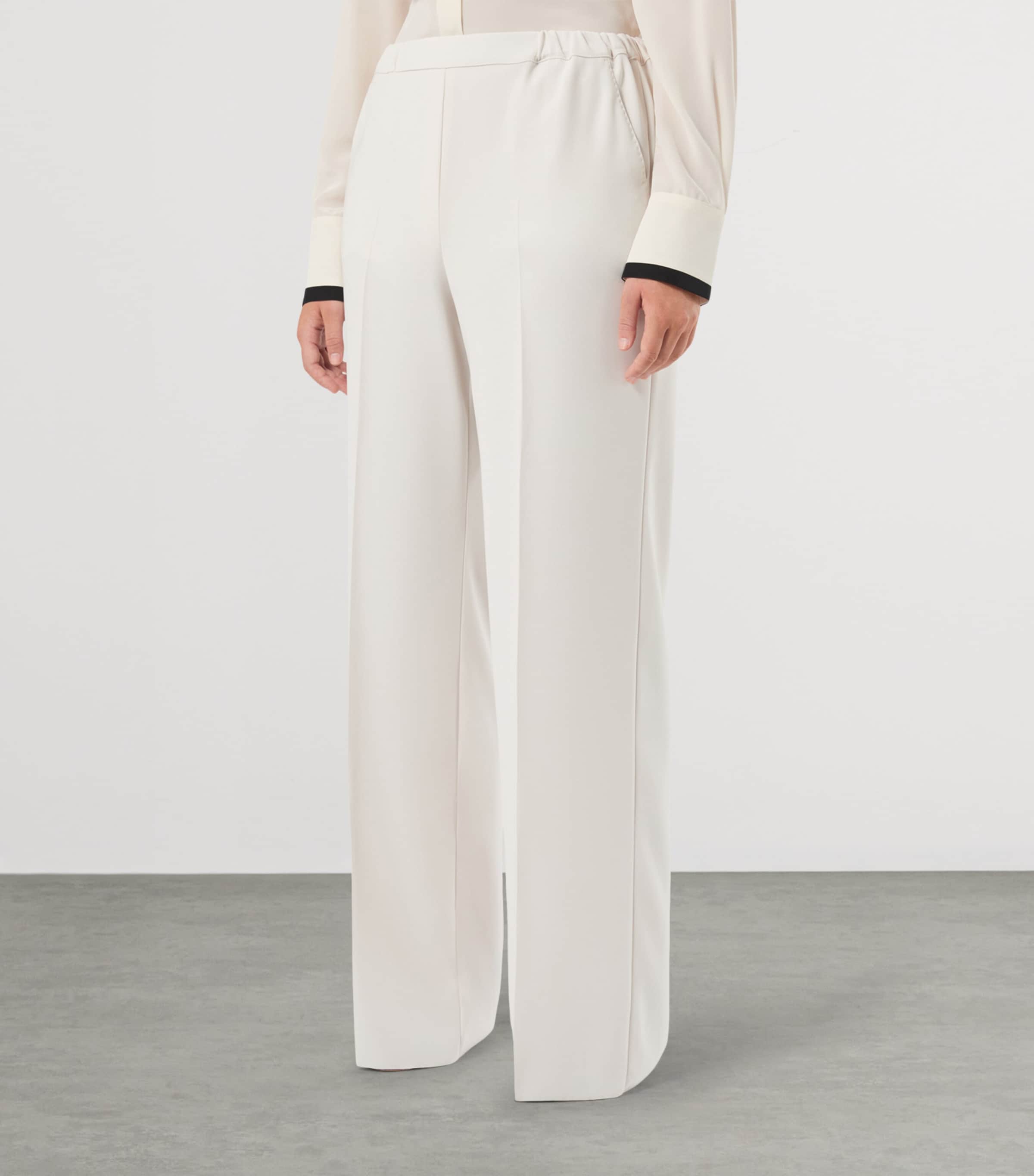 Marina Rinaldi Womens Wide-Leg Tailored Trousers Ice Image 3