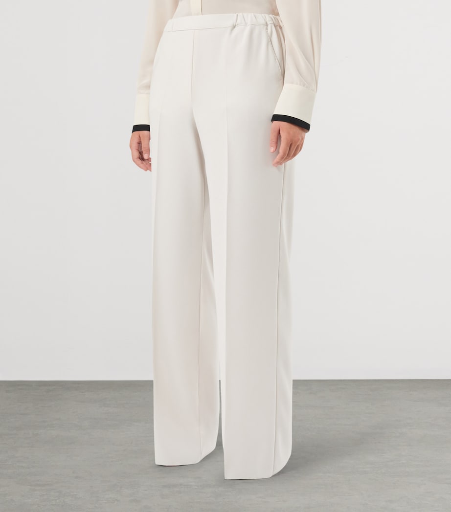 Marina Rinaldi Womens Wide-Leg Tailored Trousers Ice Image 3